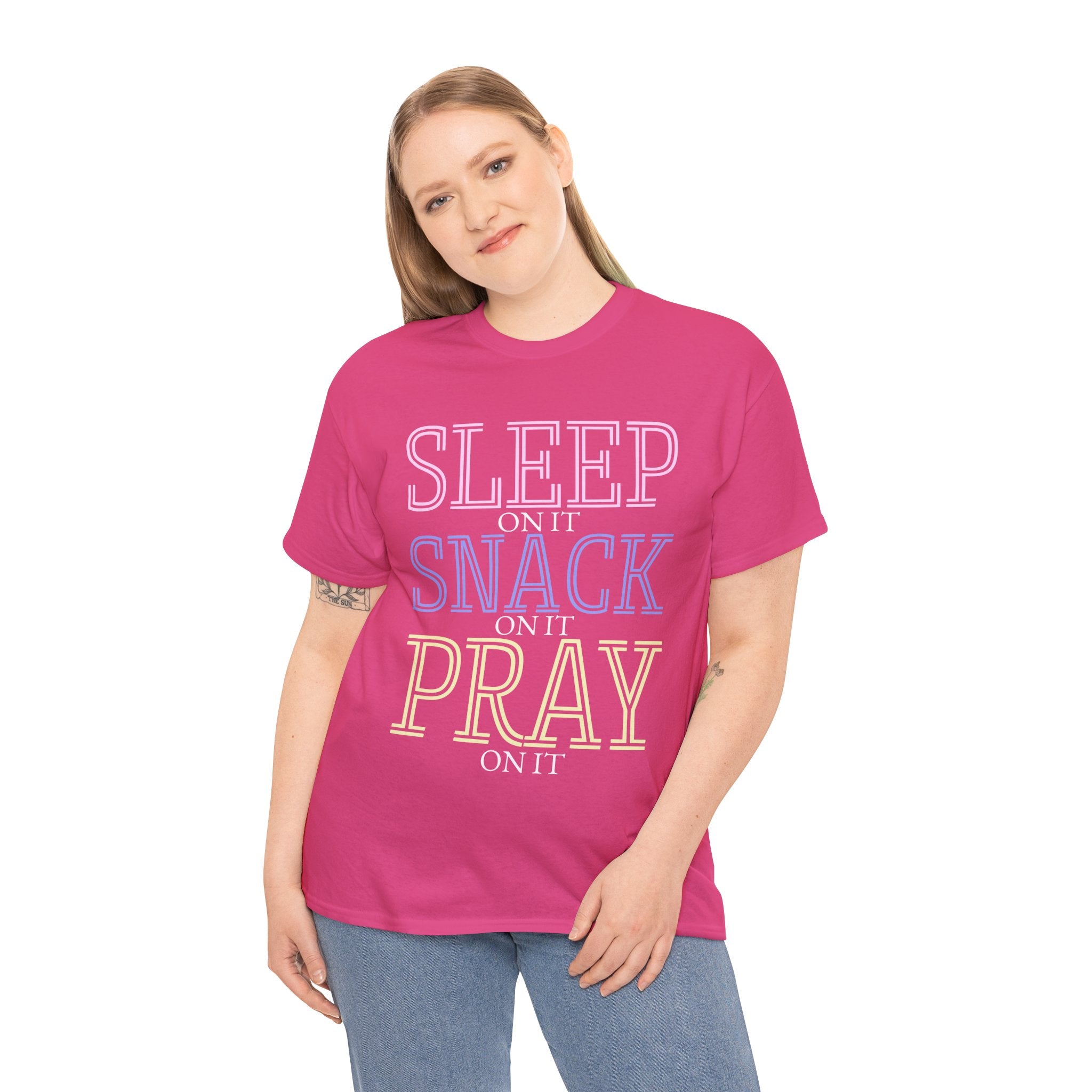 Sleep, Snack, Pray Unisex Tee - Casual Cotton Shirt for Comfort Lovers, Great for Relaxing, Gifts, Everyday Wear, Self-Care