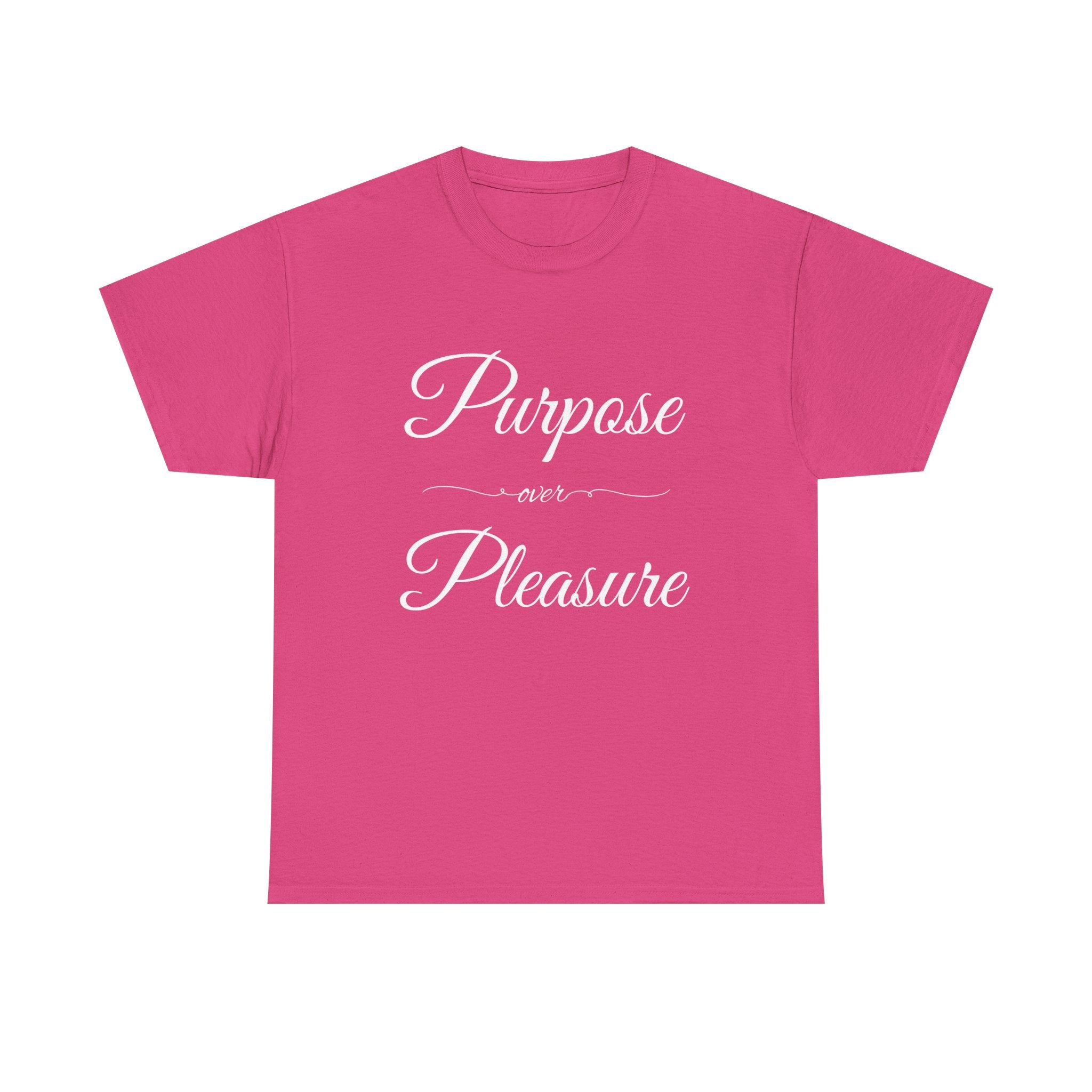 Purpose Over Pleasure Unisex Heavy Cotton Tee, Casual Wear, Gifts for Her, Birthday Present, Motivational T-Shirt, Everyday Comfort