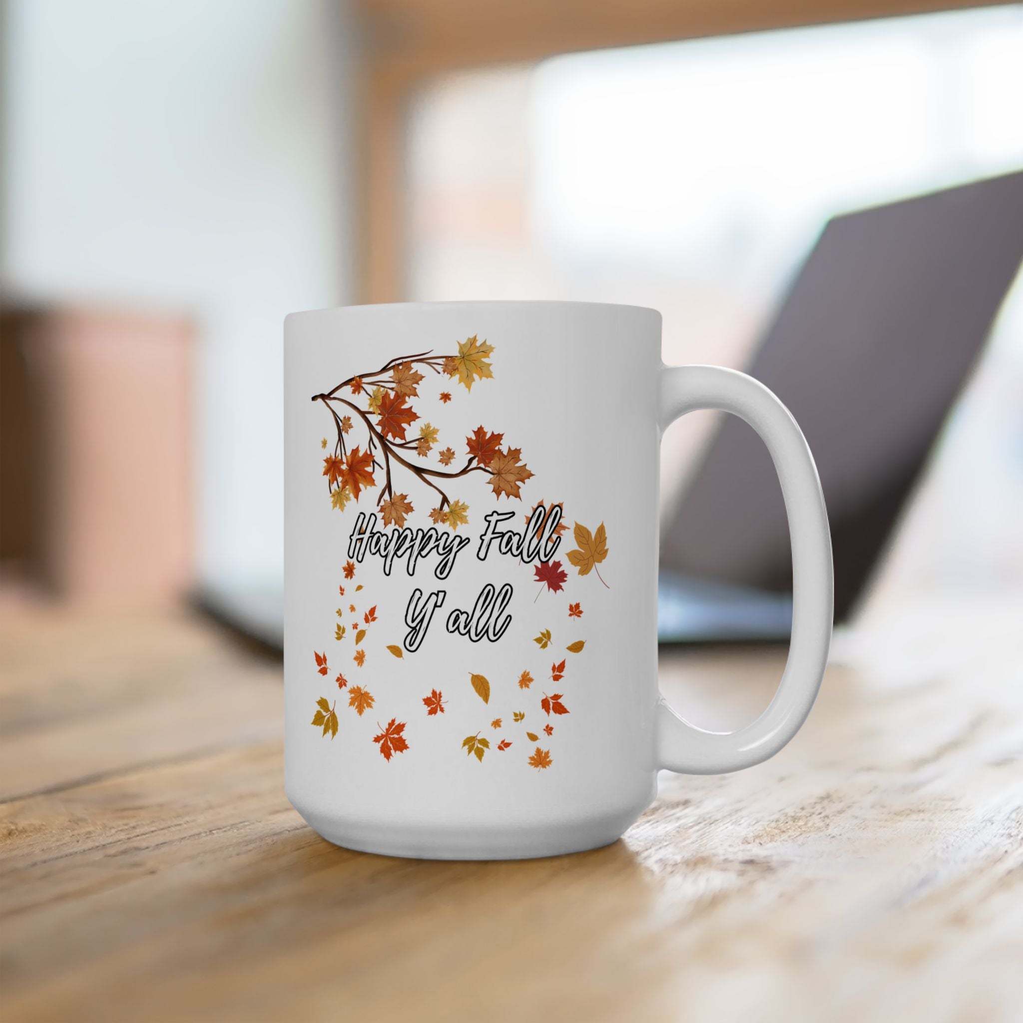 Autumn Floral Ceramic Mug, Cozy Coffee Cup, Fall Decor Gift, Nature Lover Present, Seasonal Beverage Holder
