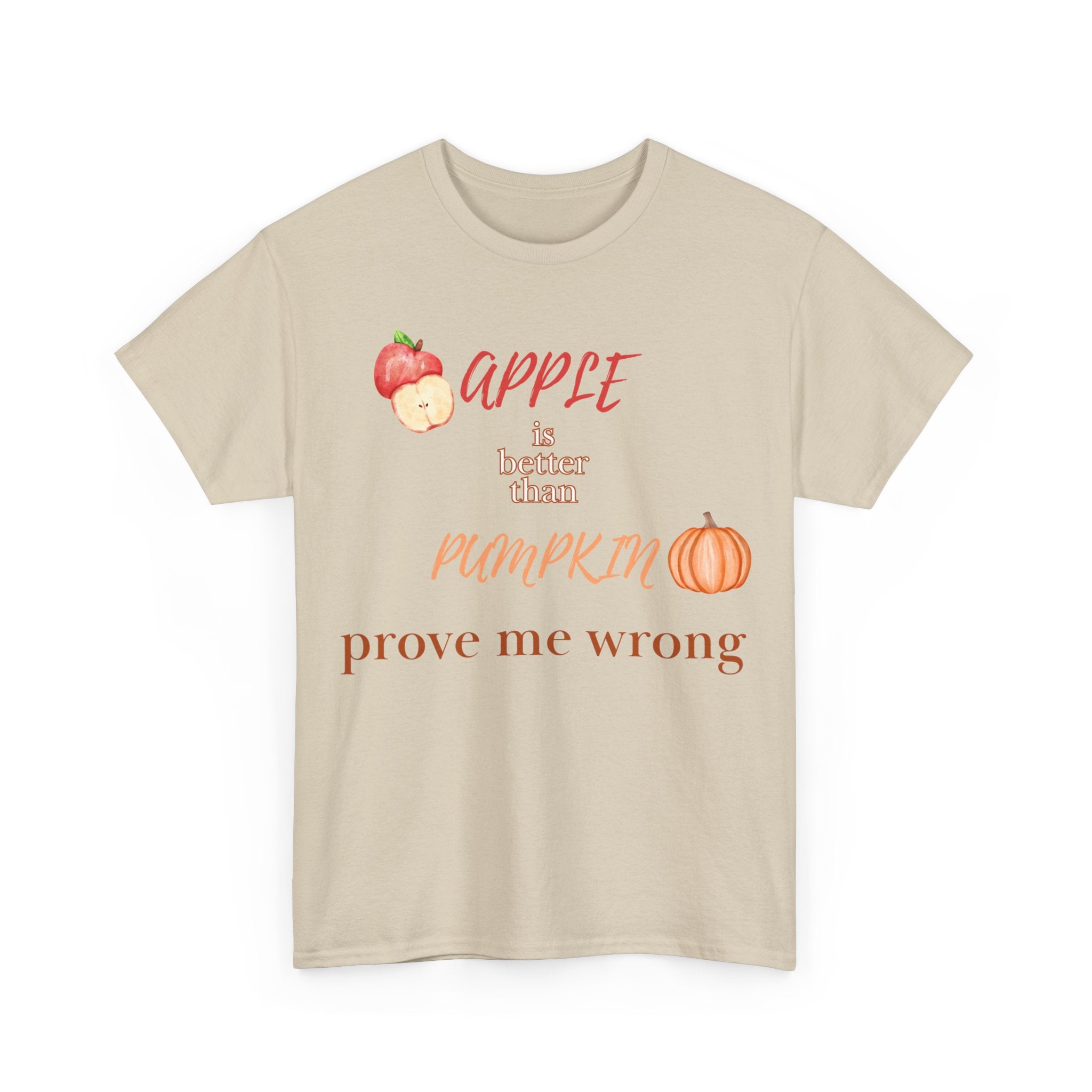 Apple Better Than Pumpkin Tee, Funny Autumn T-Shirt, Casual Halloween Shirt, Fall Holiday Apparel, Gift for Friends