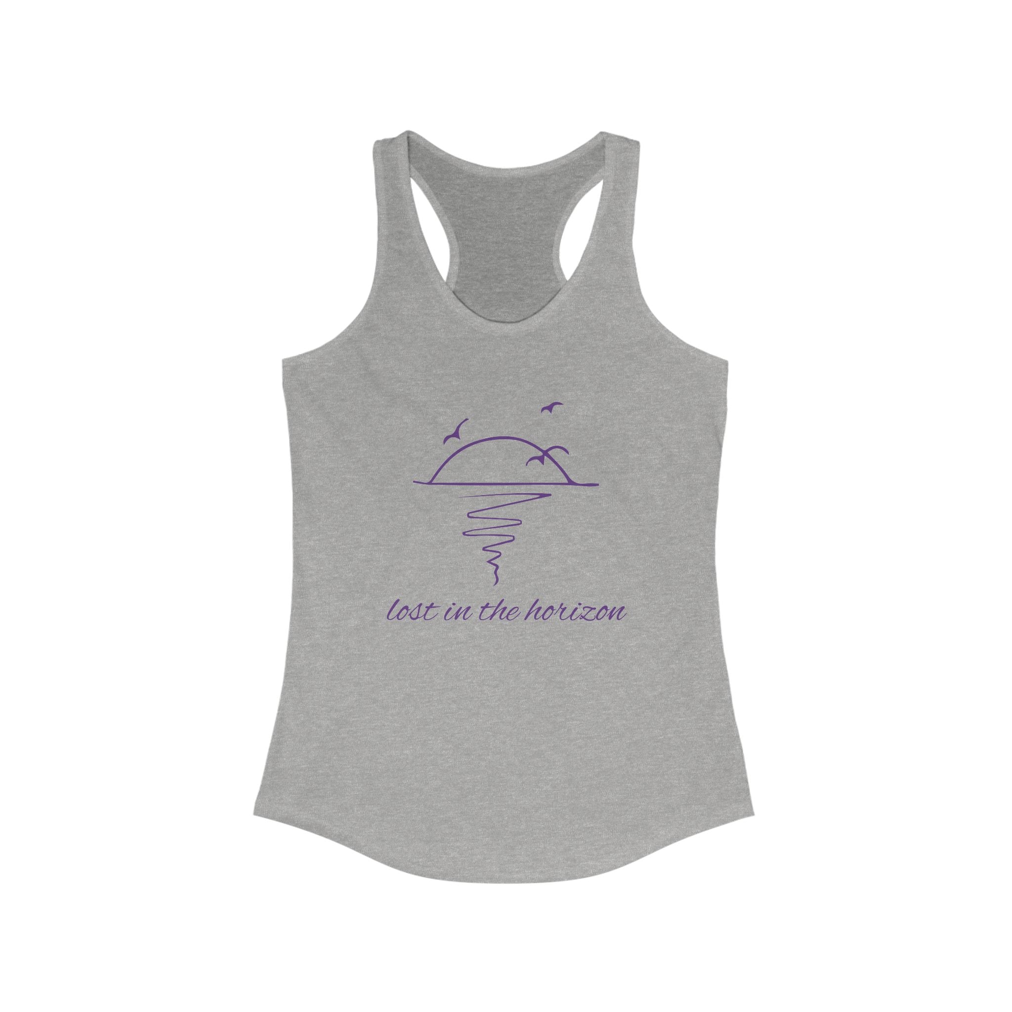 Beach Vibes Racerback Tank - "Lost in the Horizon" Summer Apparel for Vacation, Yoga, Gym, Gifts