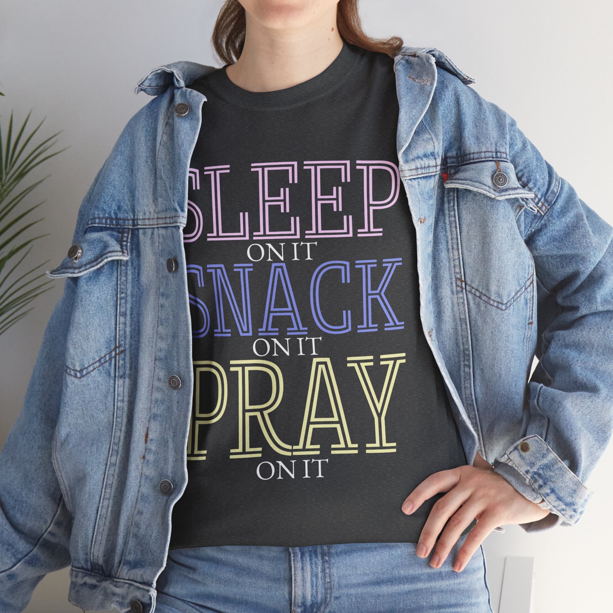 Sleep, Snack, Pray Unisex Tee - Casual Cotton Shirt for Comfort Lovers, Great for Relaxing, Gifts, Everyday Wear, Self-Care
