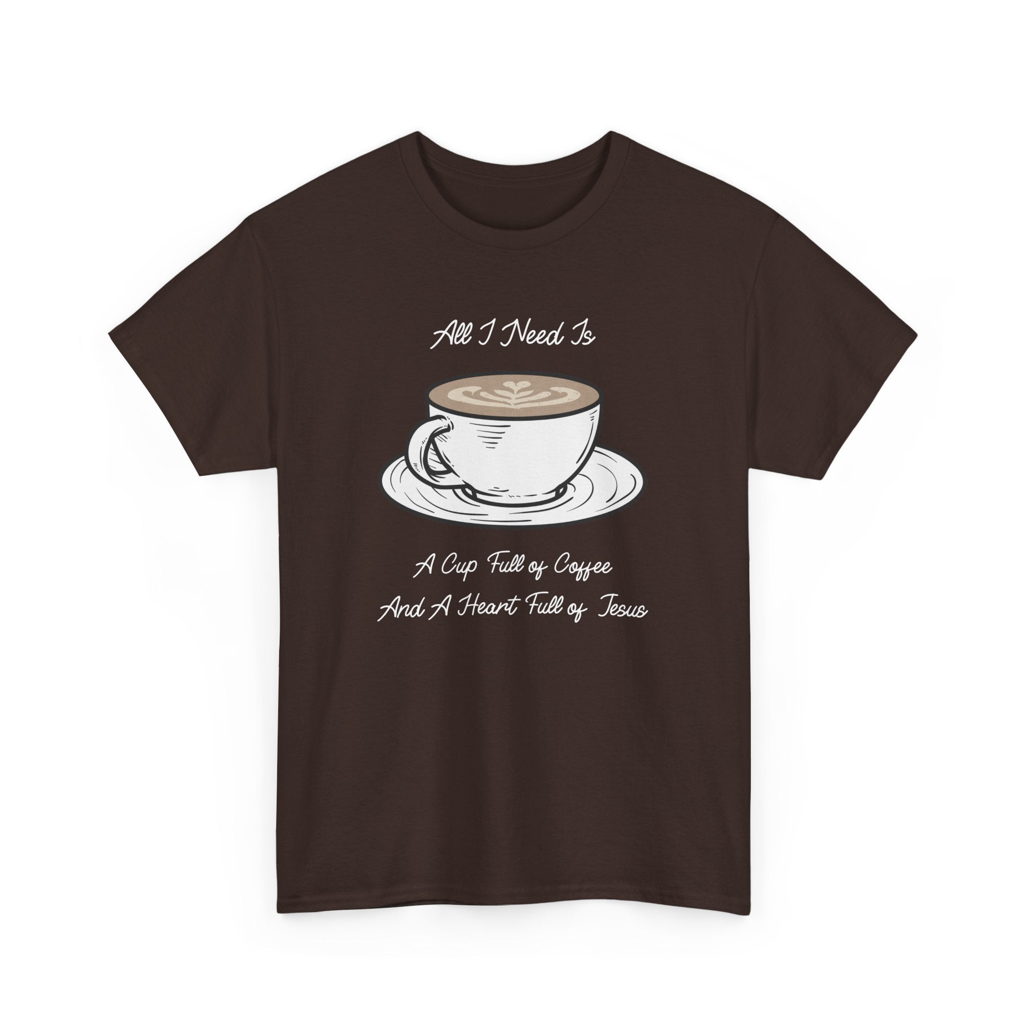 Unisex Heavy Cotton Tee with Coffee and Faith Design - Perfect for Coffee Lovers, Christians, Gifts, Casual Wear, and Everyday Comfort