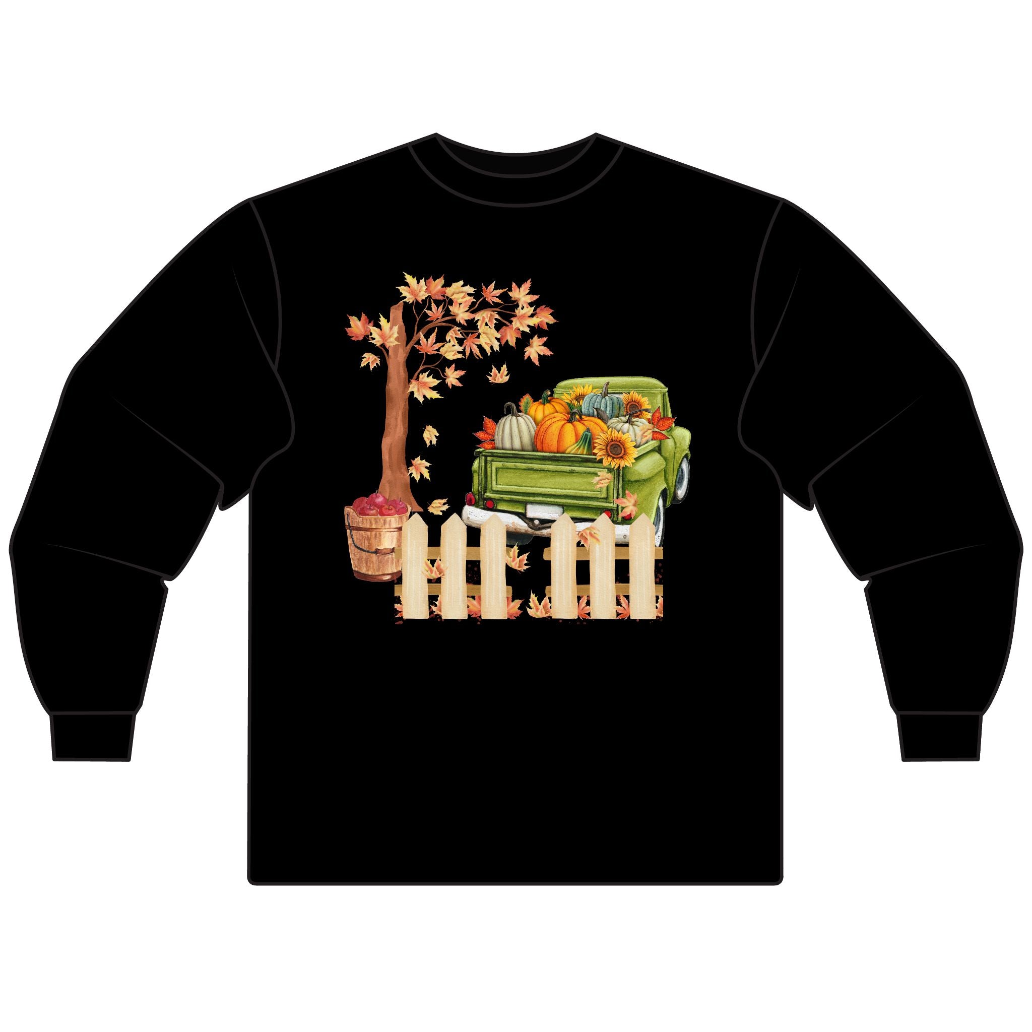 Autumn Vibes Unisex Long Sleeve T-Shirt - Cozy Fall Pullover, Perfect for Thanksgiving, Harvest Festivals, Pumpkin Lovers, Gift Idea