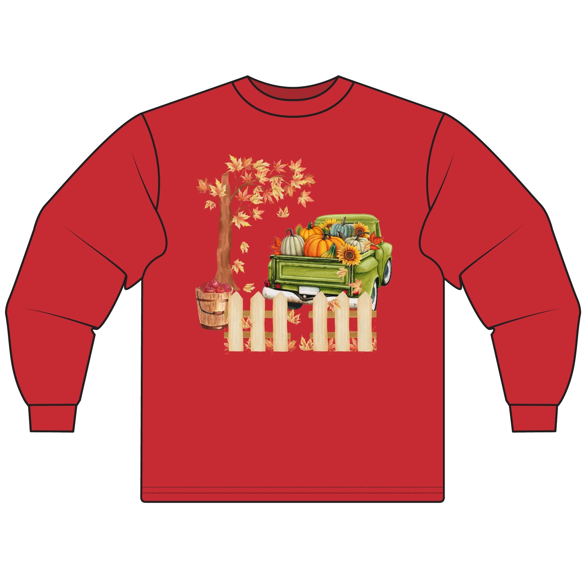 Autumn Vibes Unisex Long Sleeve T-Shirt - Cozy Fall Pullover, Perfect for Thanksgiving, Harvest Festivals, Pumpkin Lovers, Gift Idea