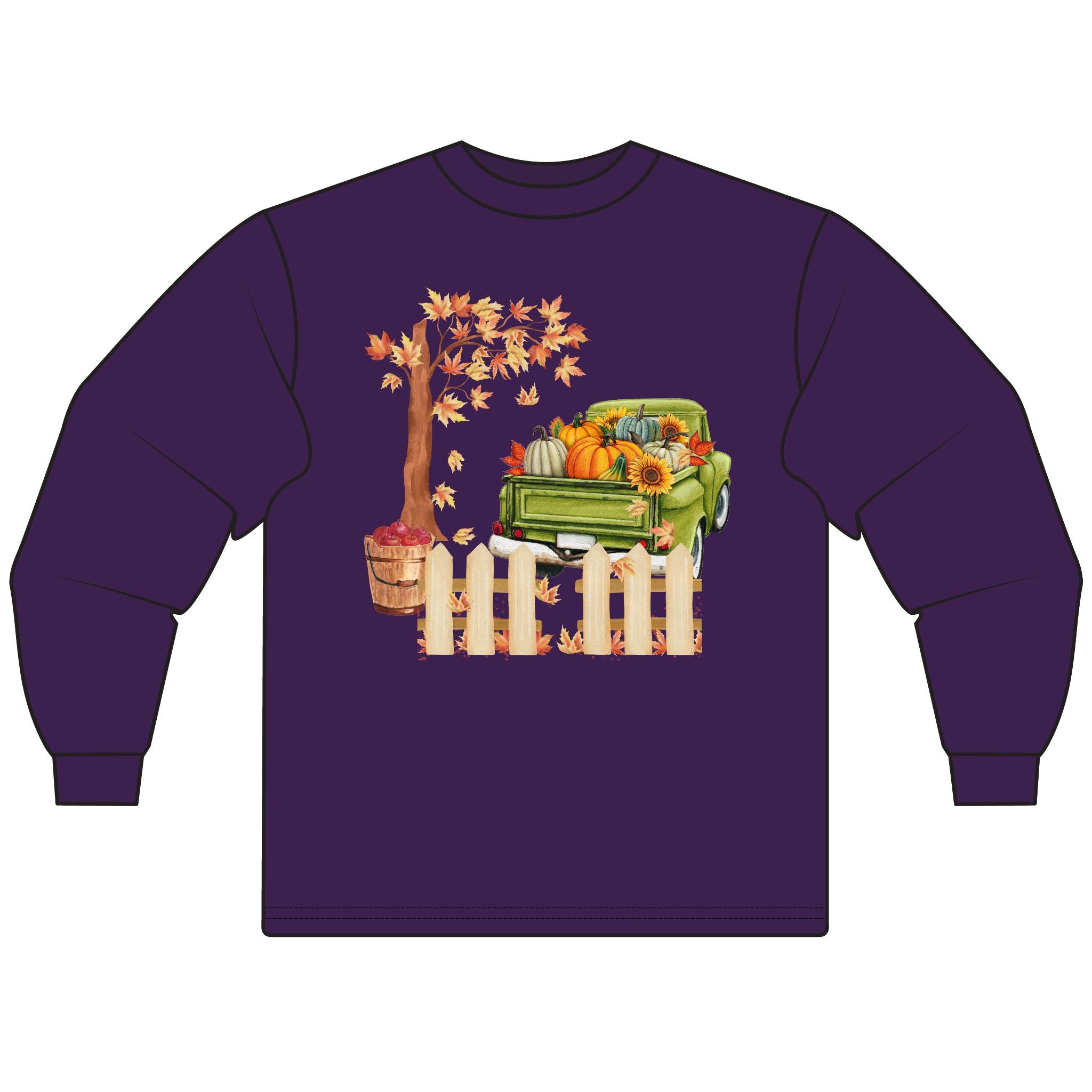 Autumn Vibes Unisex Long Sleeve T-Shirt - Cozy Fall Pullover, Perfect for Thanksgiving, Harvest Festivals, Pumpkin Lovers, Gift Idea