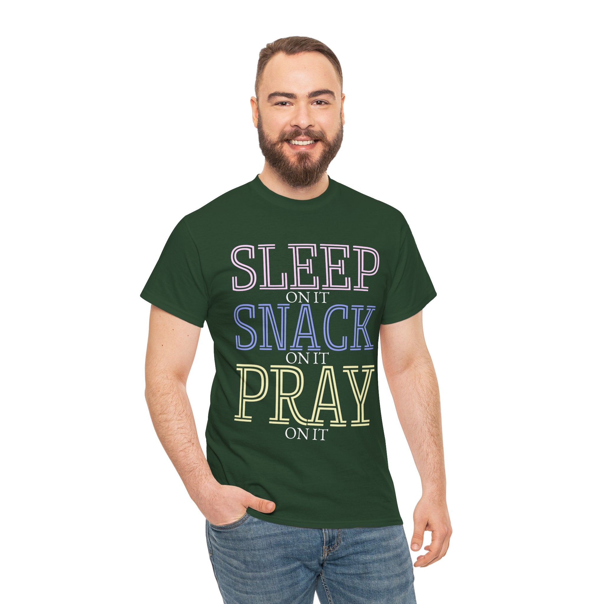 Sleep, Snack, Pray Unisex Tee - Casual Cotton Shirt for Comfort Lovers, Great for Relaxing, Gifts, Everyday Wear, Self-Care