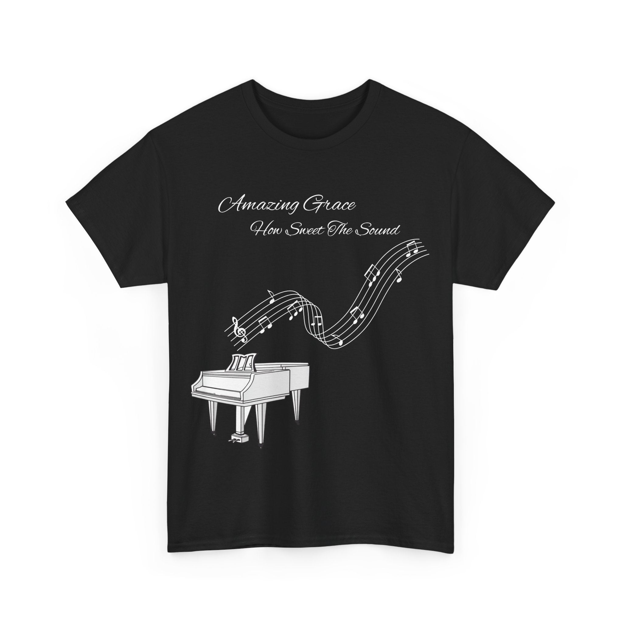 Music Lover's Unisex Tee - Amazing Grace Design, Perfect Gift for Musicians, Casual Wear, Music Event Shirt, Piano Lovers Top