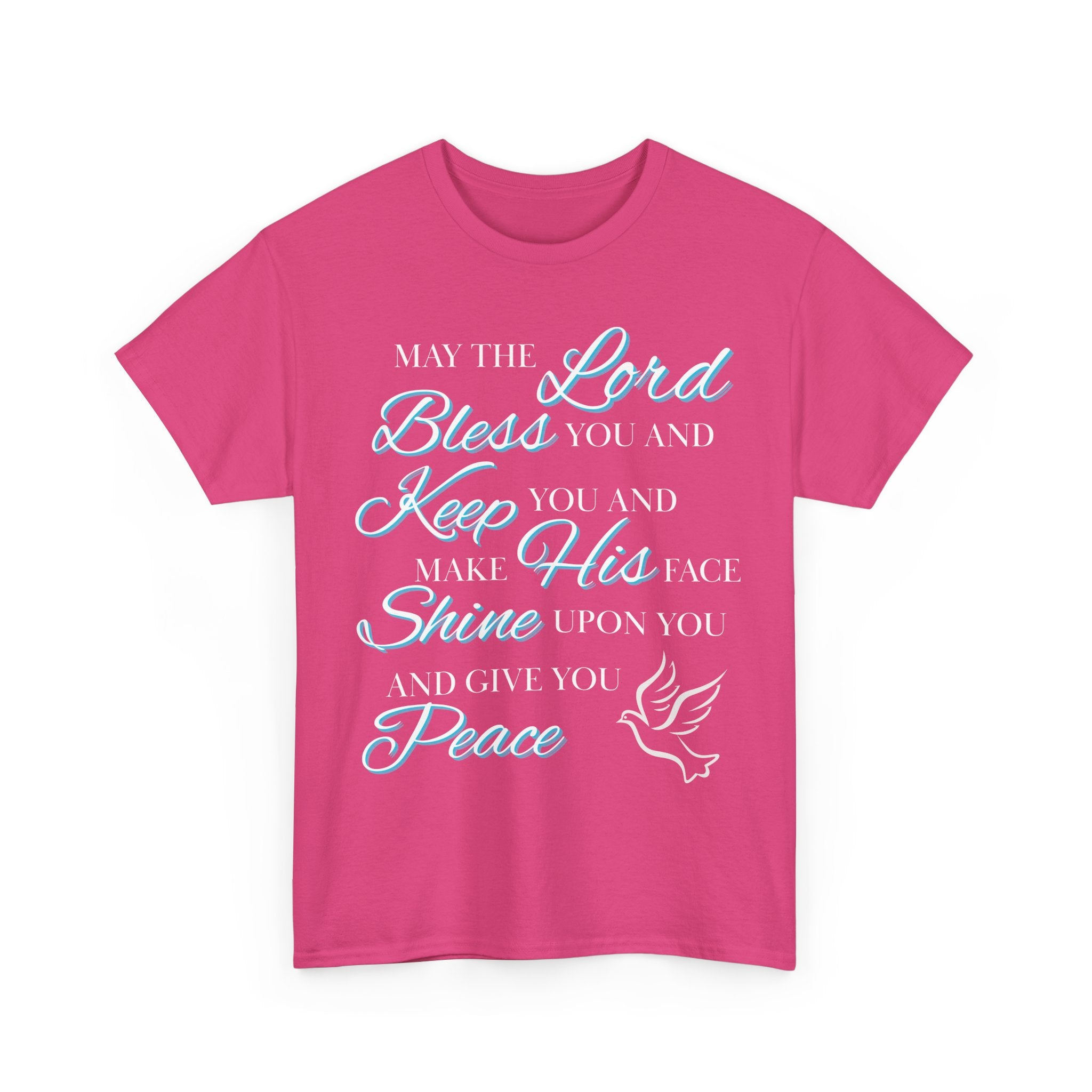 May The Lord Bless You and Keep You Faith-Inspired Unisex Heavy Cotton Tee, Inspirational Graphic Shirt, Christian Gift, Casual Wear, Spiritual Comfort, Religious Apparel