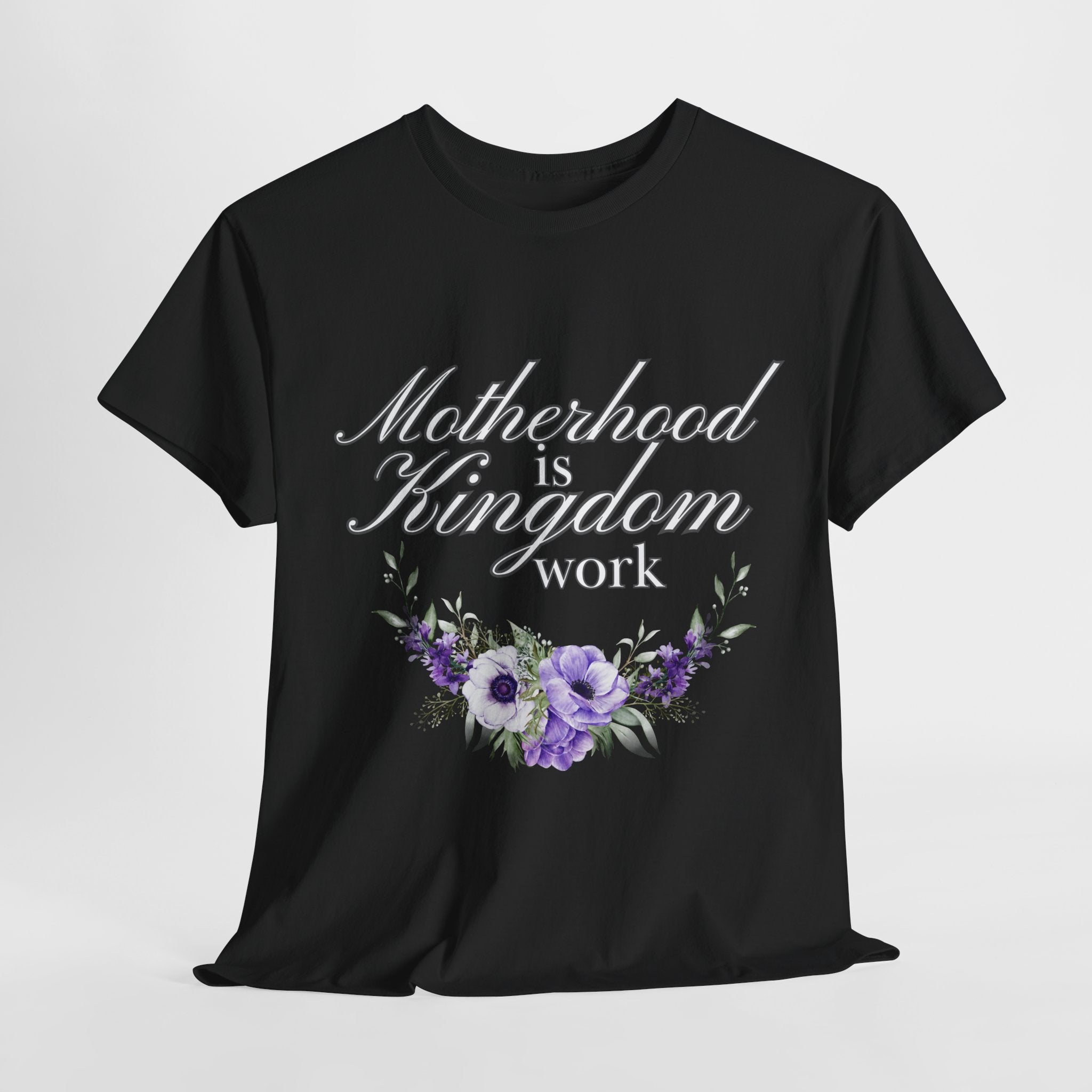 Motherhood is Kingdom Work Unisex Tee - Celebrate Motherhood, Gift for Moms, Cute Floral Design, Relaxed Fit, Everyday Wear