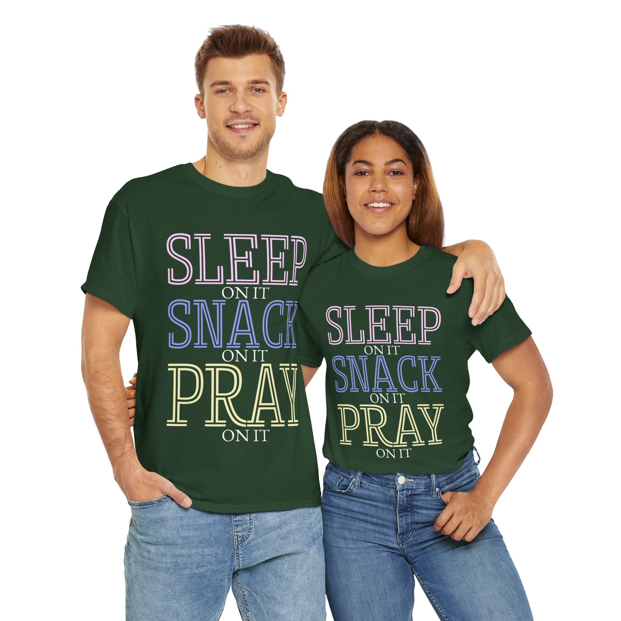 Sleep, Snack, Pray Unisex Tee - Casual Cotton Shirt for Comfort Lovers, Great for Relaxing, Gifts, Everyday Wear, Self-Care