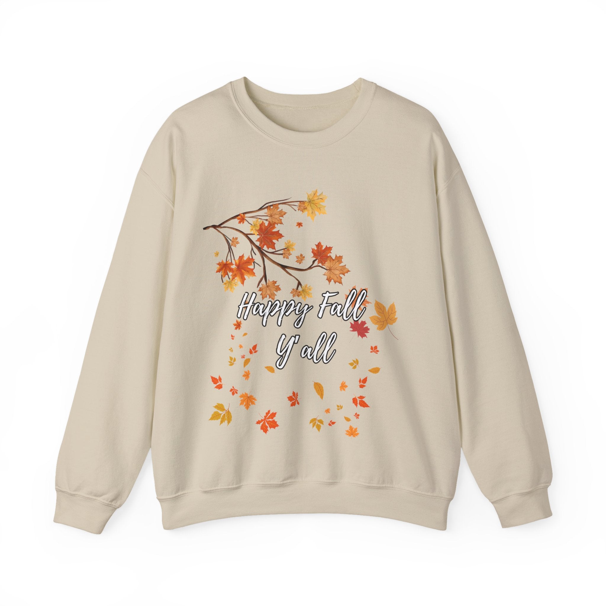 Autumn Leaves Sweatshirt, Happy Fall Y'all Crewneck, Cozy Fall Apparel, Thanksgiving Gift, Seasonal Fashion