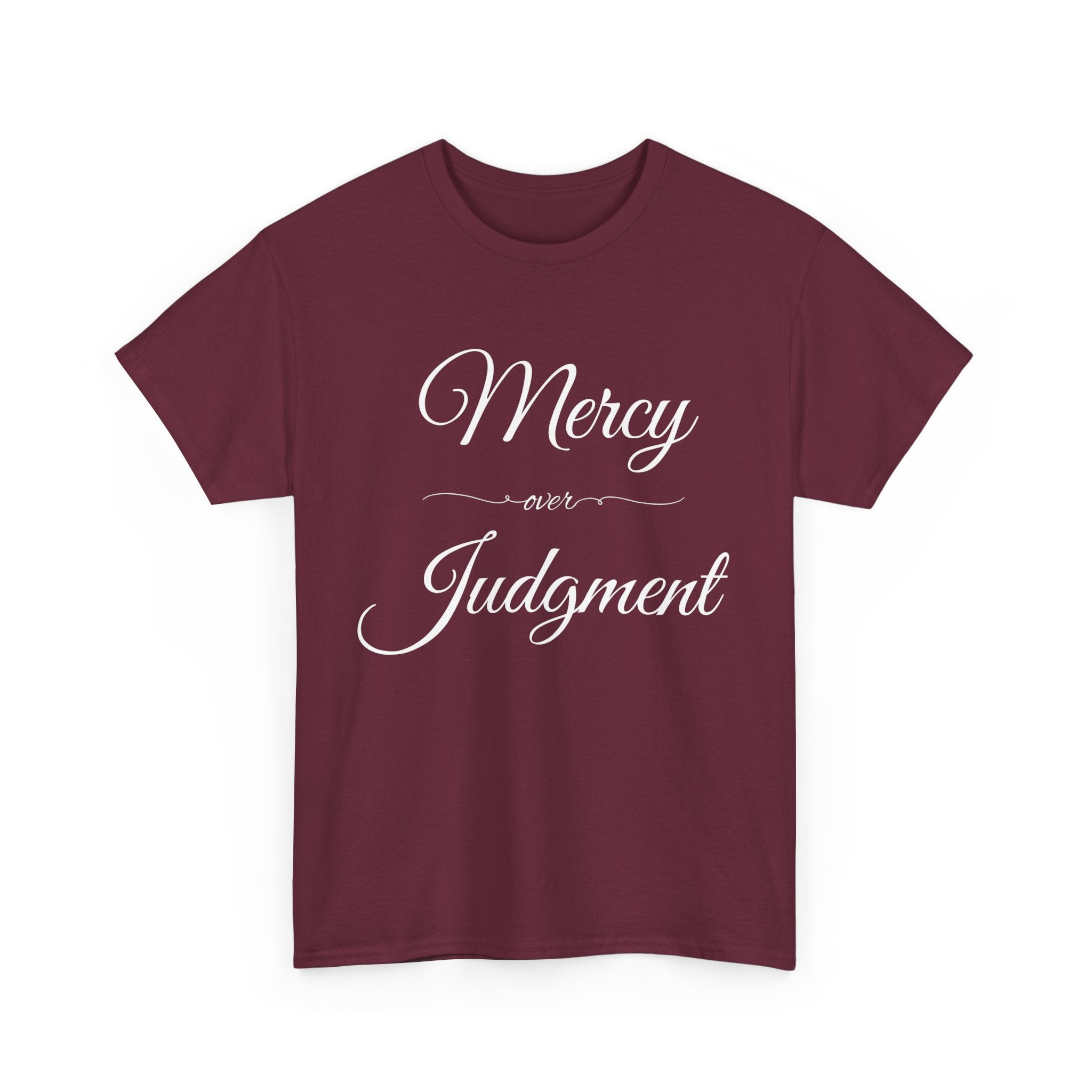 Stylish Unisex Tee with 'Mercy over Judgment' Design, Casual Wear, Gift for Friends, Motivational Clothing, Spiritual Shirt