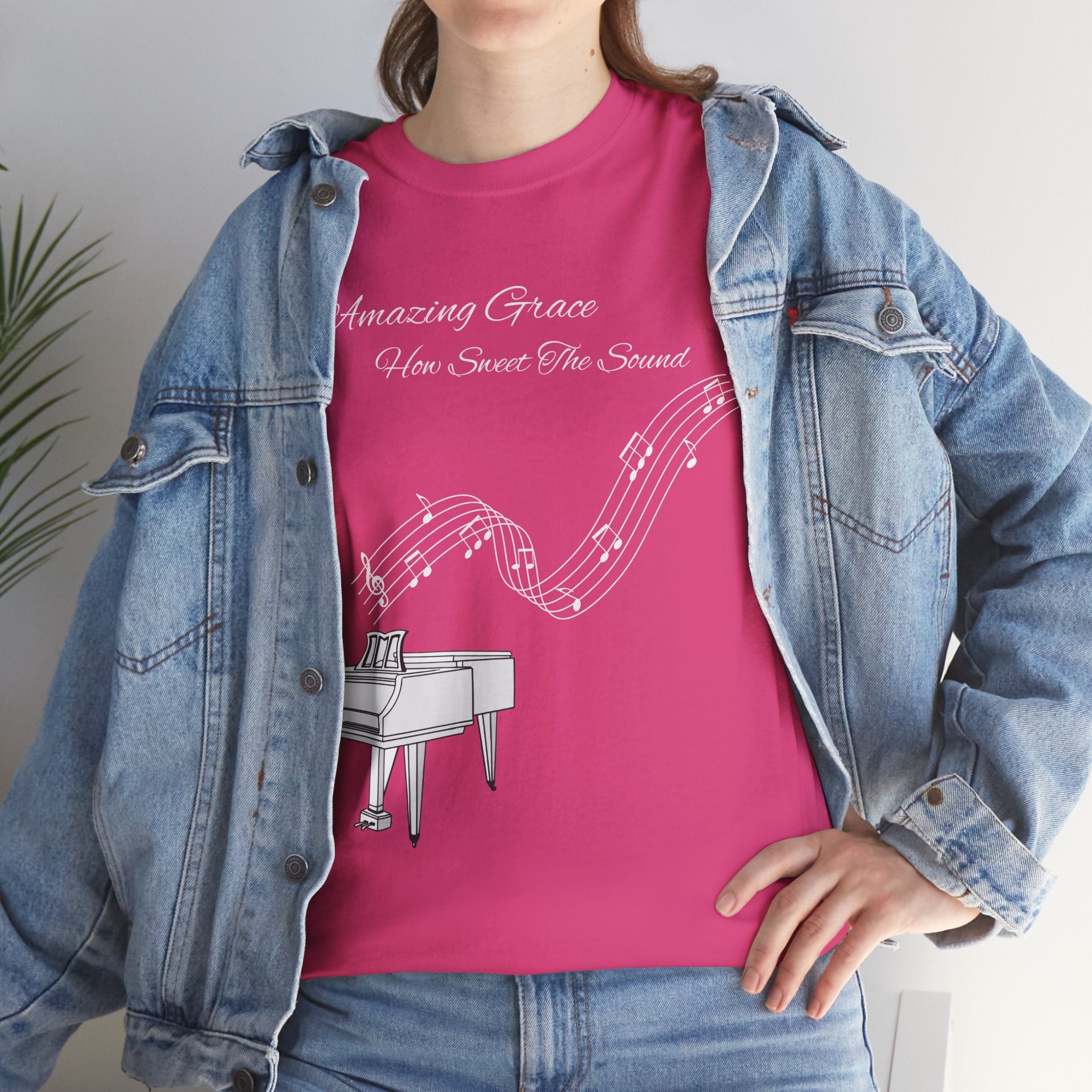 Music Lover's Unisex Tee - Amazing Grace Design, Perfect Gift for Musicians, Casual Wear, Music Event Shirt, Piano Lovers Top