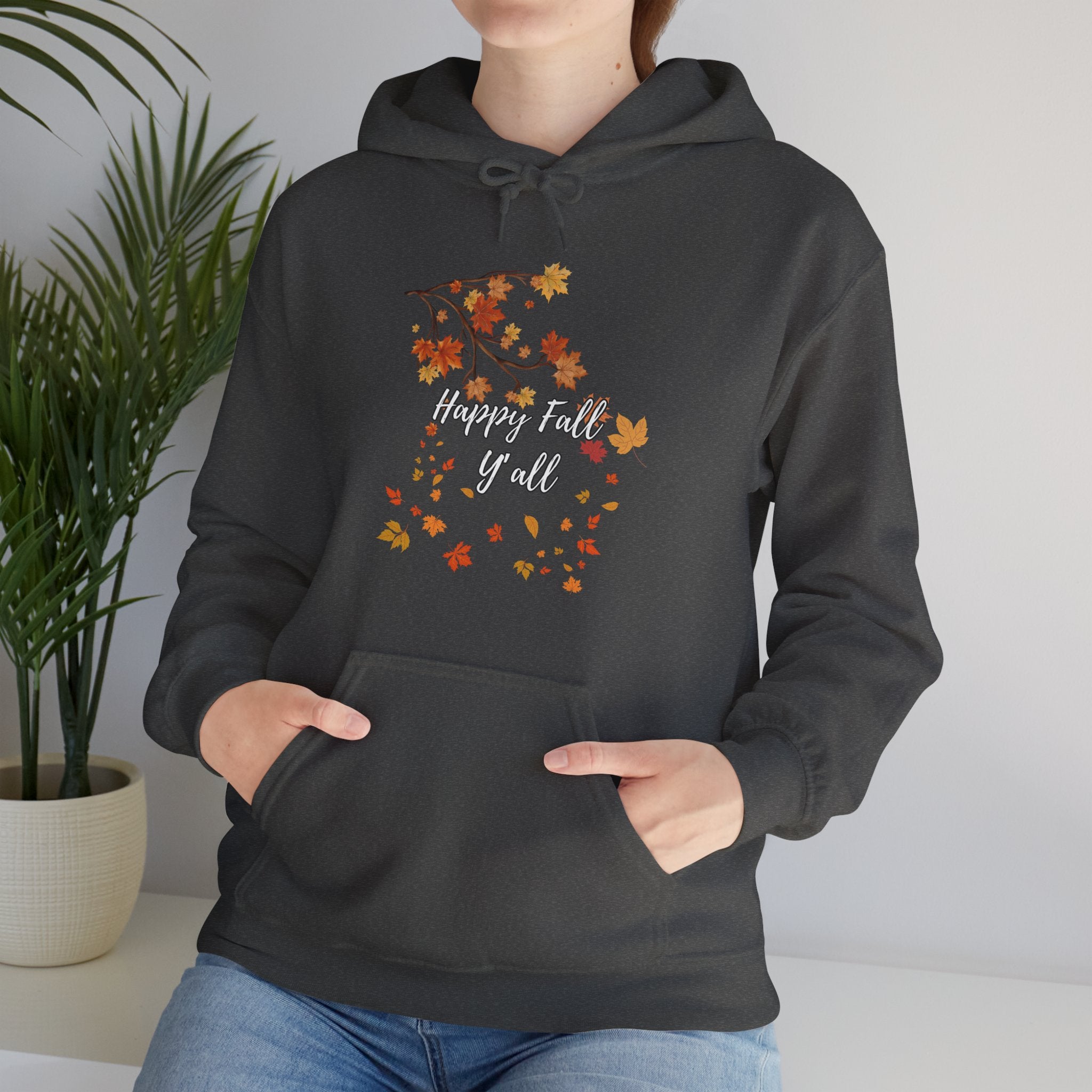 Happy Fall Y'all Hoodie - Cozy Unisex Sweatshirt for Autumn, Thanksgiving Gift, Seasonal Wear, Fall Fashion, Leaf Design