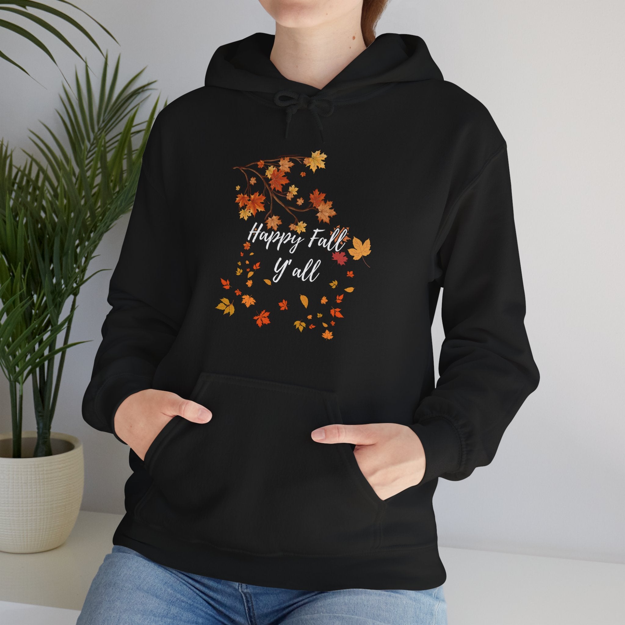 Happy Fall Y'all Hoodie - Cozy Unisex Sweatshirt for Autumn, Thanksgiving Gift, Seasonal Wear, Fall Fashion, Leaf Design