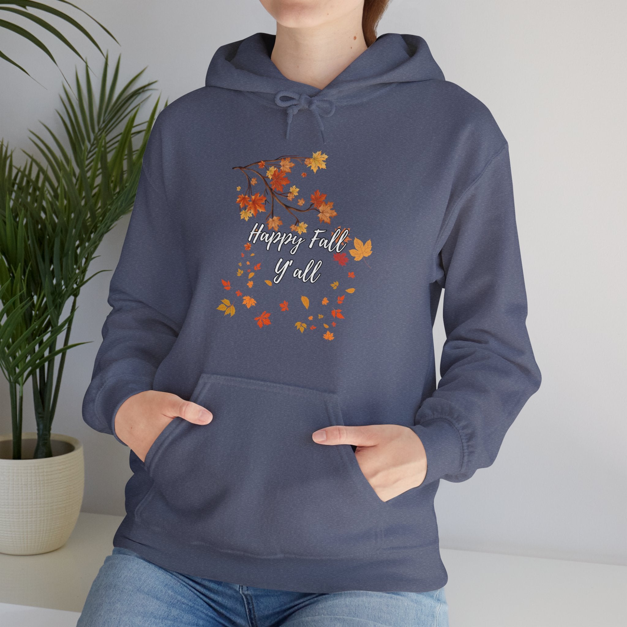 Happy Fall Y'all Hoodie - Cozy Unisex Sweatshirt for Autumn, Thanksgiving Gift, Seasonal Wear, Fall Fashion, Leaf Design
