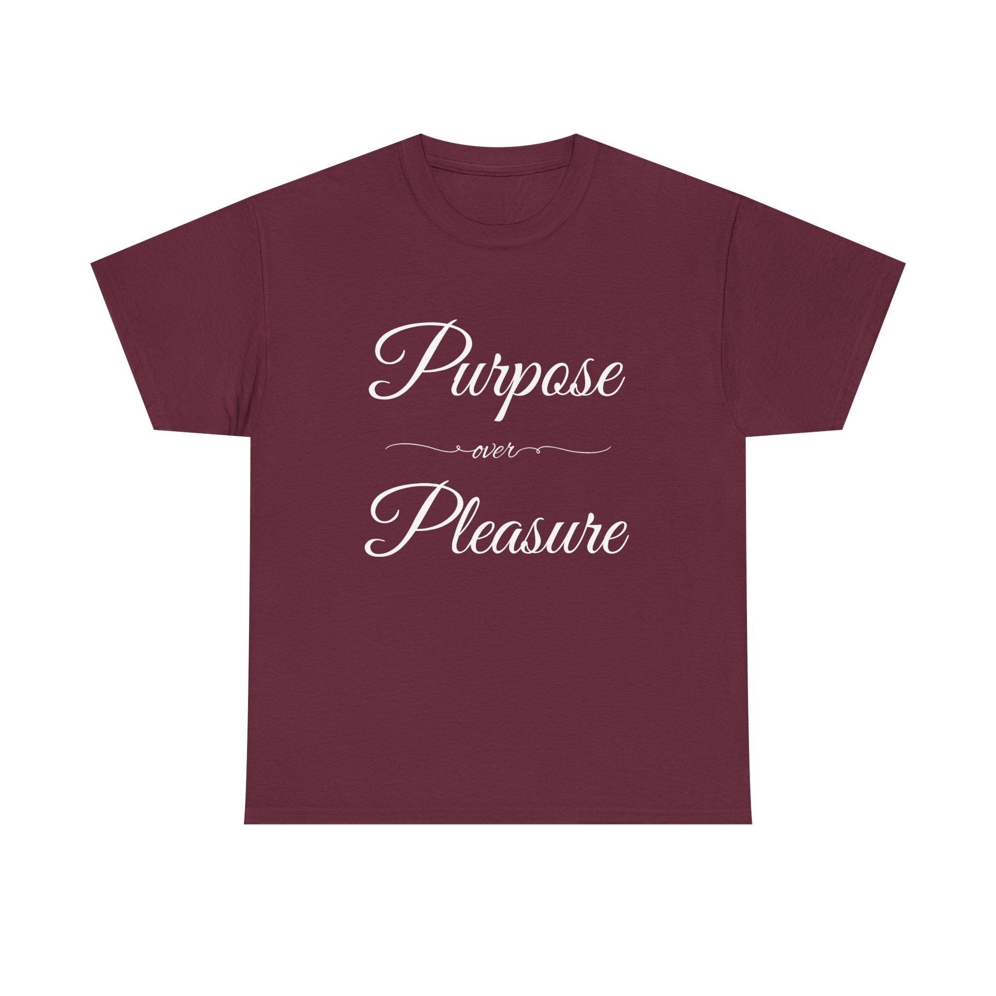 Purpose Over Pleasure Unisex Heavy Cotton Tee, Casual Wear, Gifts for Her, Birthday Present, Motivational T-Shirt, Everyday Comfort