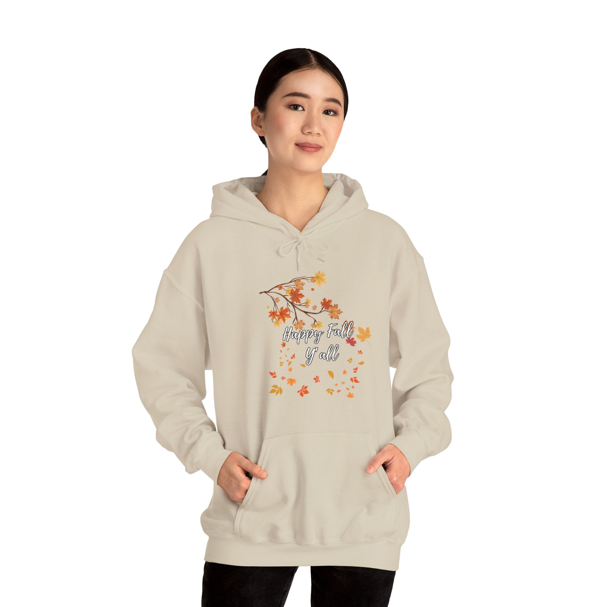 Happy Fall Y'all Hoodie - Cozy Unisex Sweatshirt for Autumn, Thanksgiving Gift, Seasonal Wear, Fall Fashion, Leaf Design