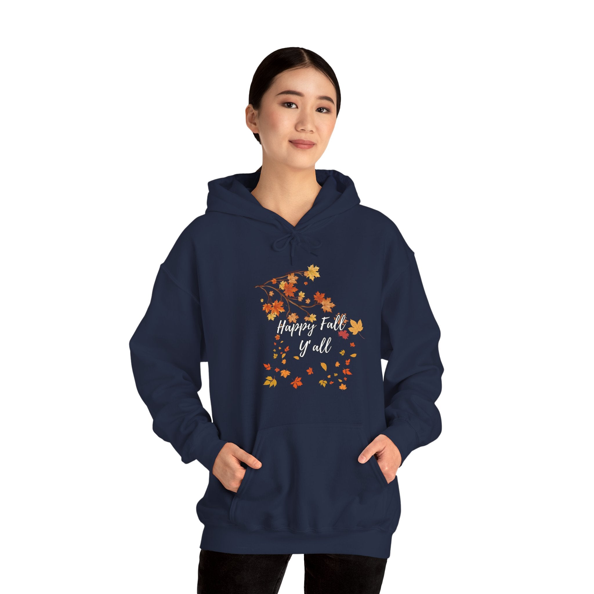 Happy Fall Y'all Hoodie - Cozy Unisex Sweatshirt for Autumn, Thanksgiving Gift, Seasonal Wear, Fall Fashion, Leaf Design
