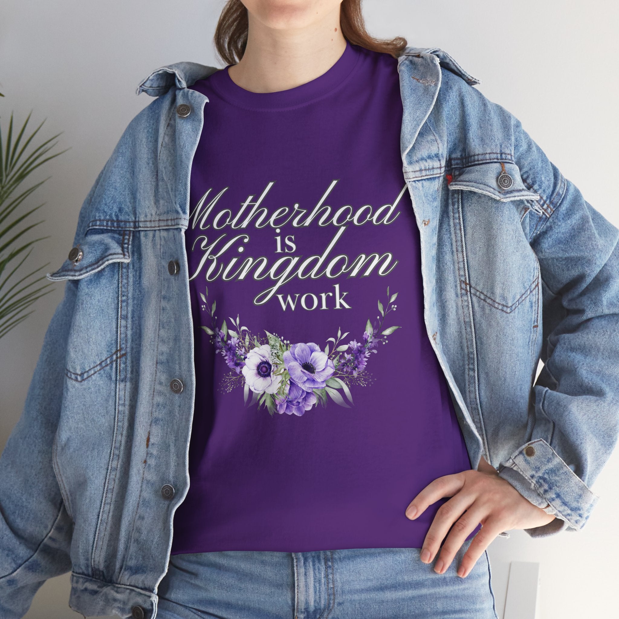Motherhood is Kingdom Work Unisex Tee - Celebrate Motherhood, Gift for Moms, Cute Floral Design, Relaxed Fit, Everyday Wear