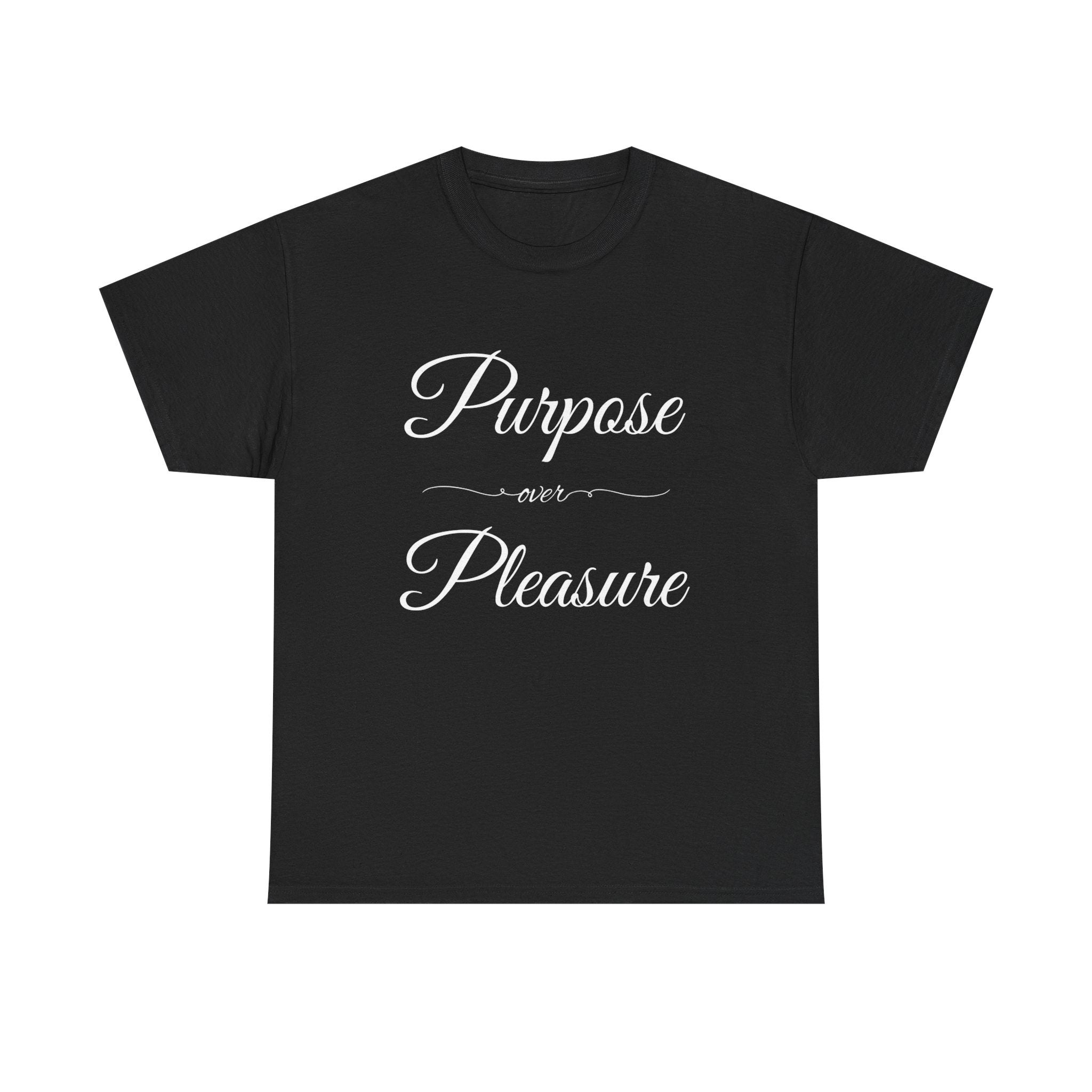 Purpose Over Pleasure Unisex Heavy Cotton Tee, Casual Wear, Gifts for Her, Birthday Present, Motivational T-Shirt, Everyday Comfort