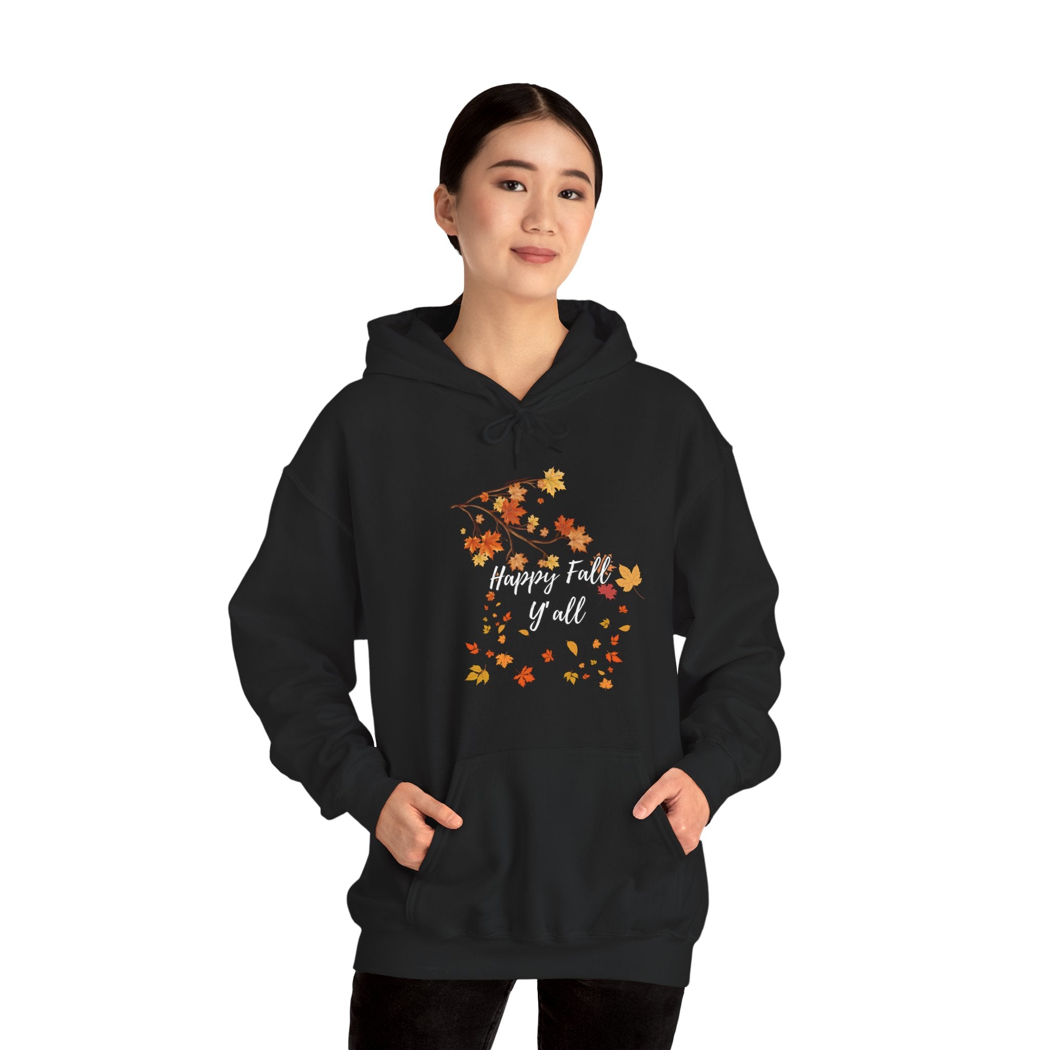 Happy Fall Y'all Hoodie - Cozy Unisex Sweatshirt for Autumn, Thanksgiving Gift, Seasonal Wear, Fall Fashion, Leaf Design