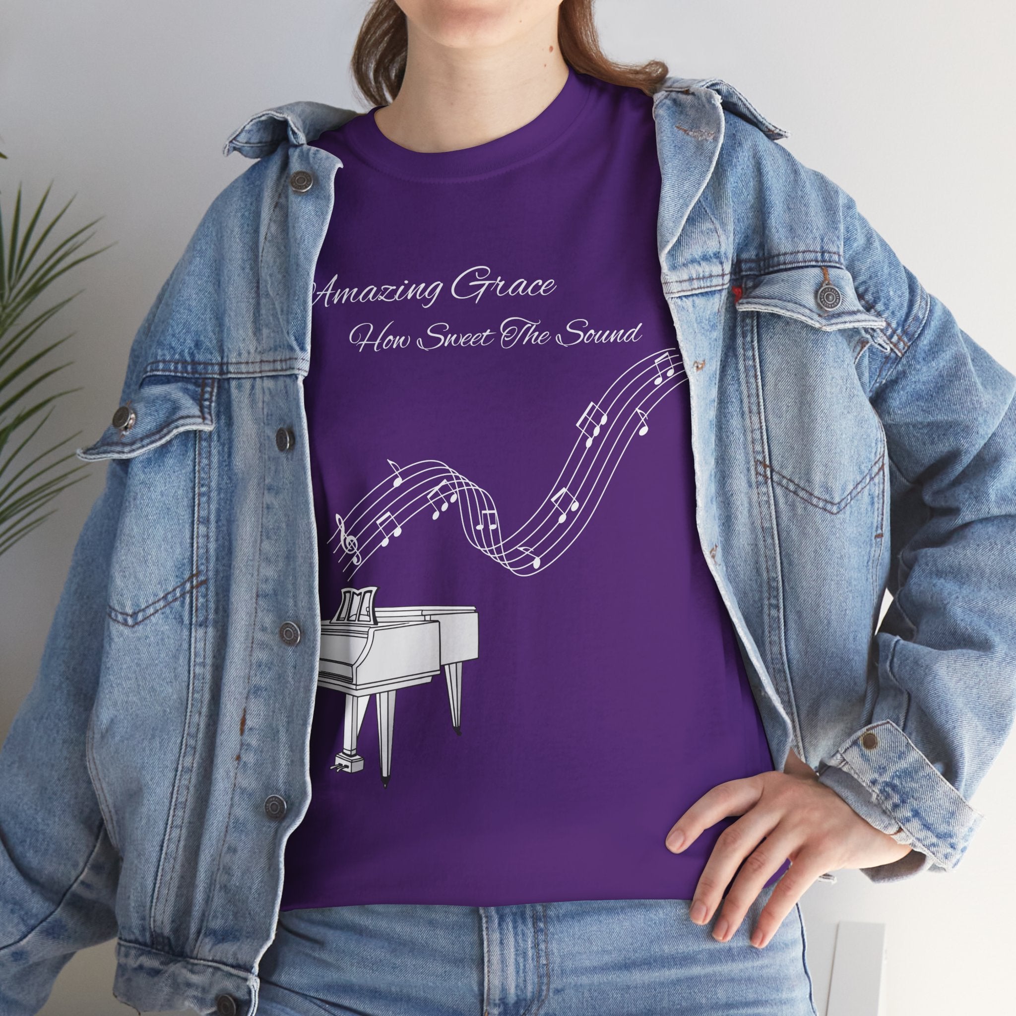 Music Lover's Unisex Tee - Amazing Grace Design, Perfect Gift for Musicians, Casual Wear, Music Event Shirt, Piano Lovers Top