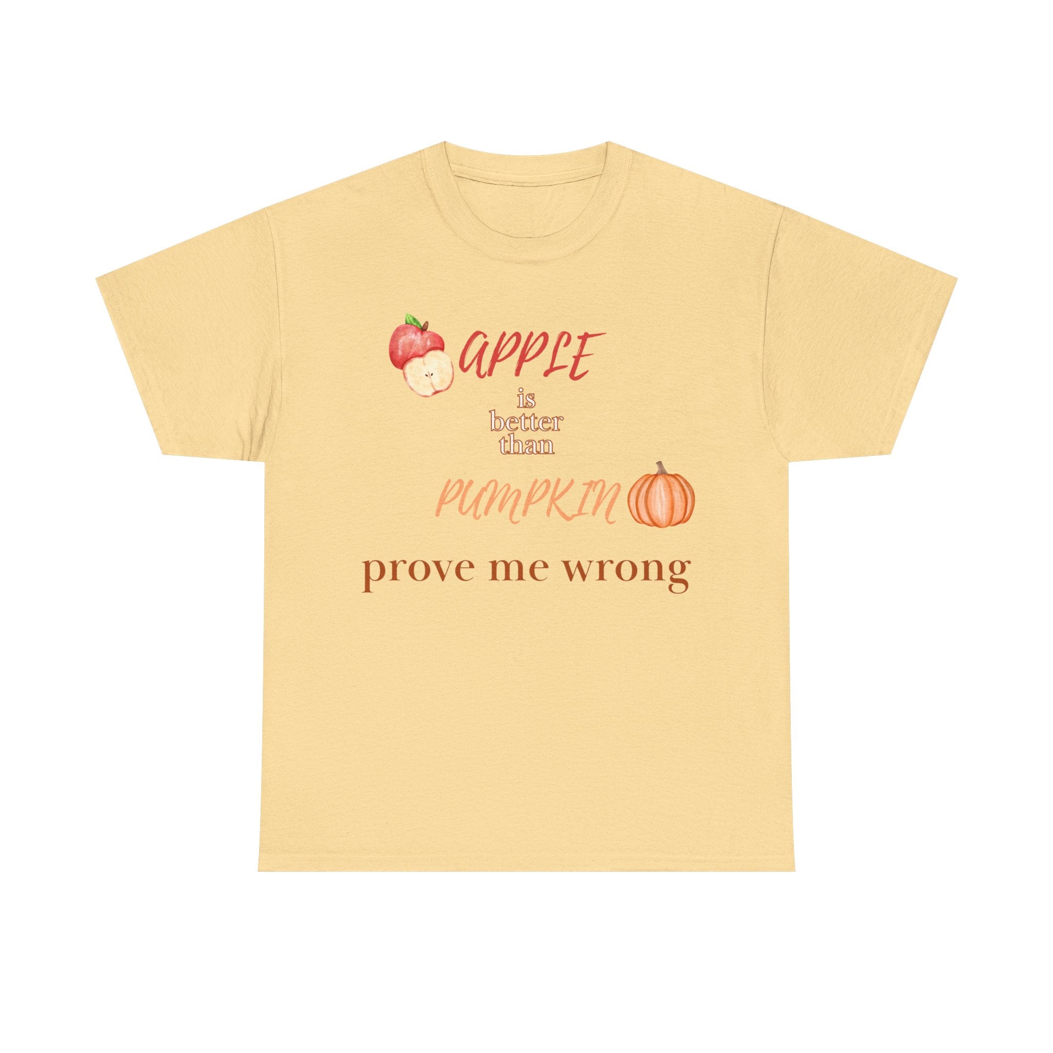 Apple Better Than Pumpkin Tee, Funny Autumn T-Shirt, Casual Halloween Shirt, Fall Holiday Apparel, Gift for Friends