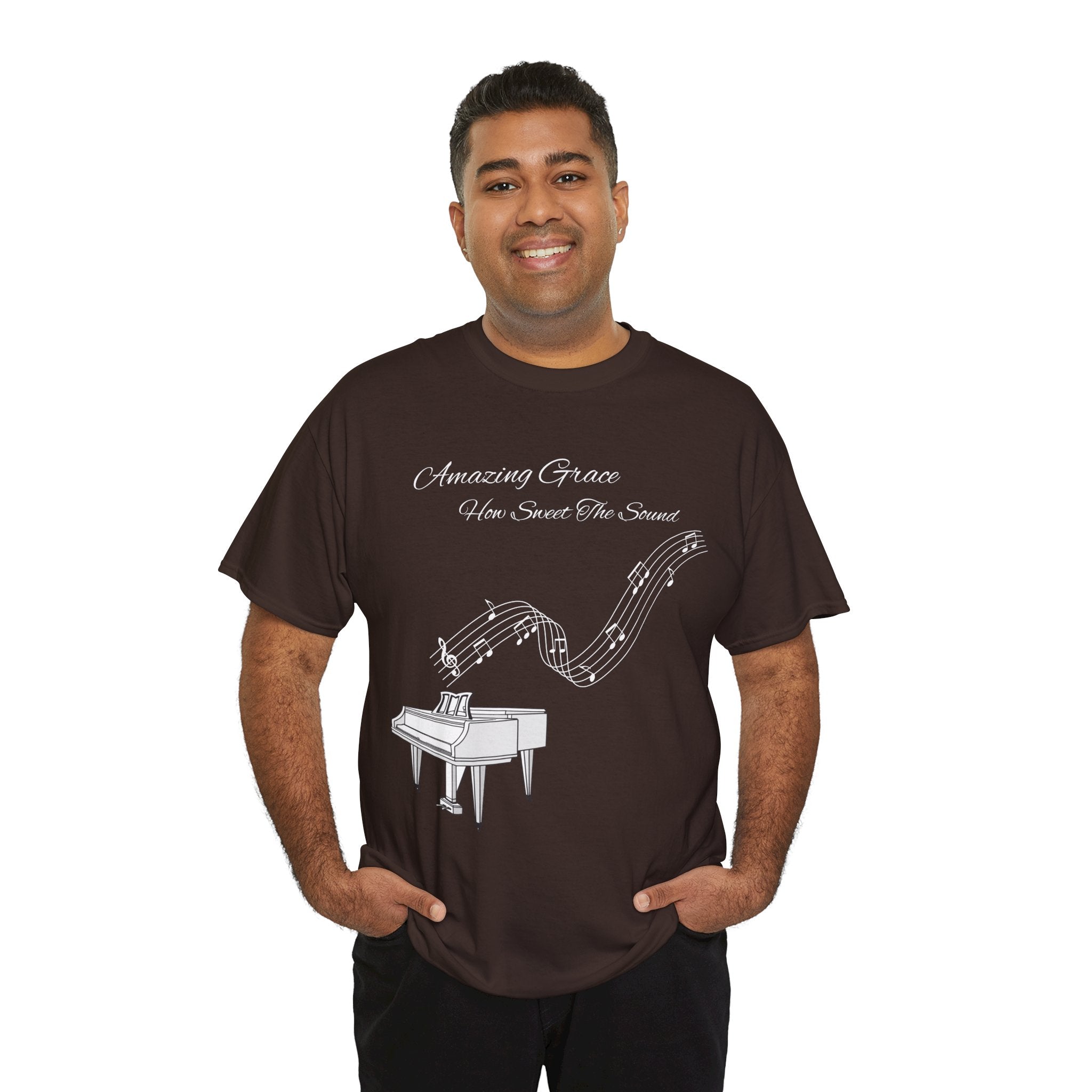 Music Lover's Unisex Tee - Amazing Grace Design, Perfect Gift for Musicians, Casual Wear, Music Event Shirt, Piano Lovers Top