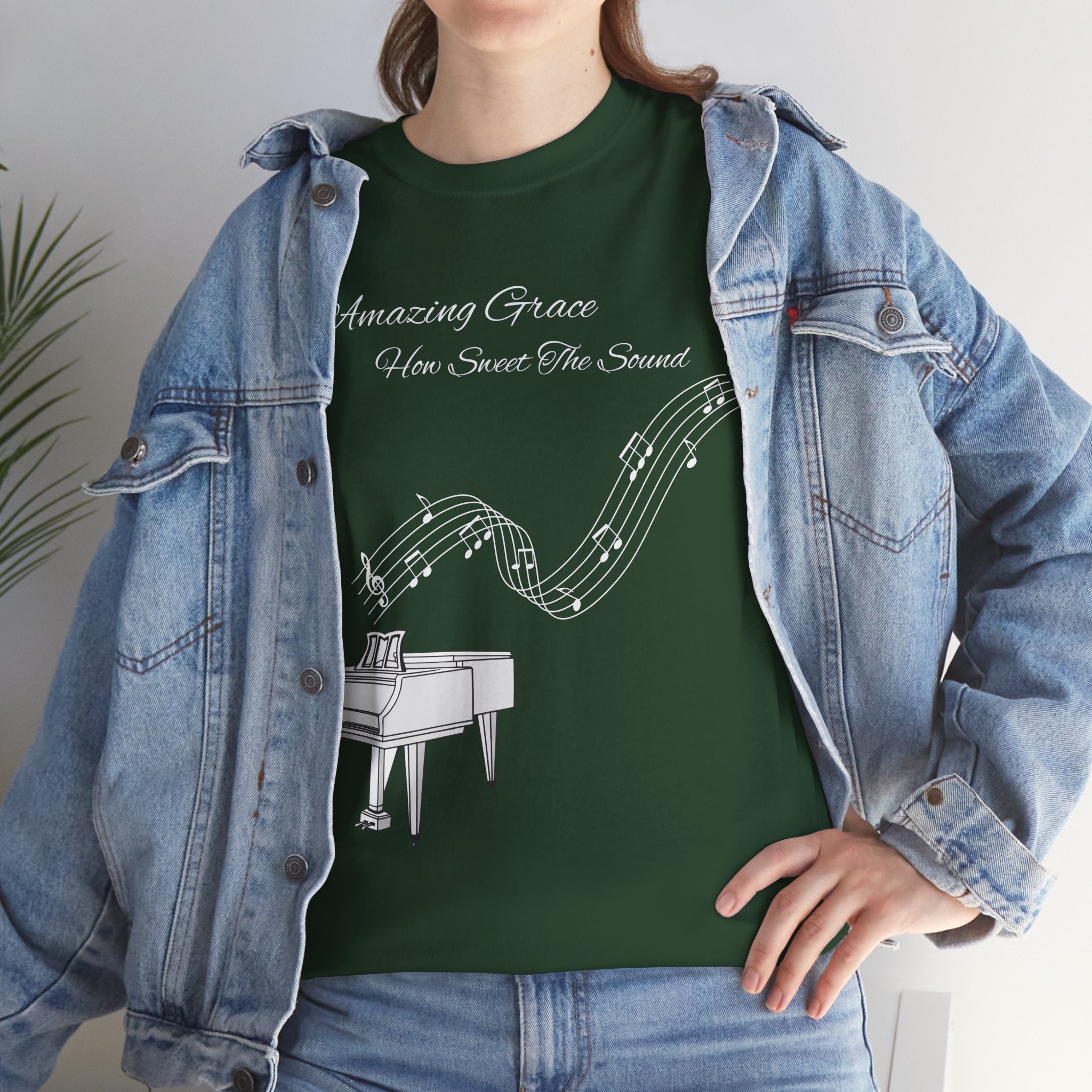 Music Lover's Unisex Tee - Amazing Grace Design, Perfect Gift for Musicians, Casual Wear, Music Event Shirt, Piano Lovers Top