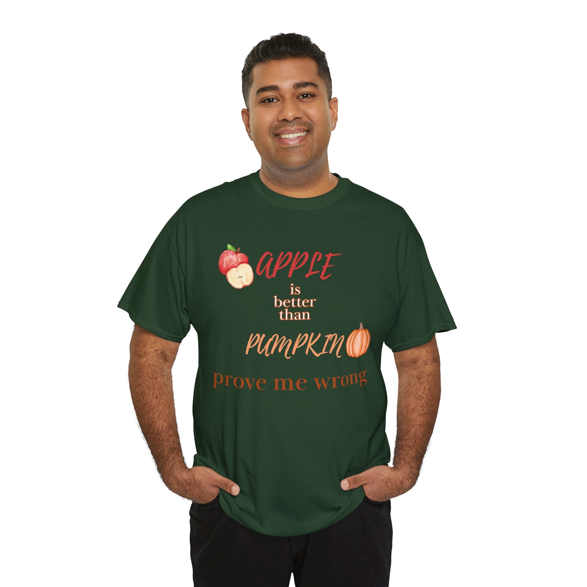 Apple Better Than Pumpkin Tee, Funny Autumn T-Shirt, Casual Halloween Shirt, Fall Holiday Apparel, Gift for Friends