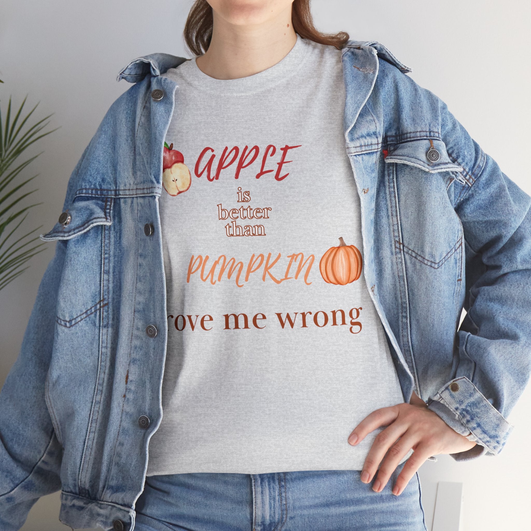 Apple Better Than Pumpkin Tee, Funny Autumn T-Shirt, Casual Halloween Shirt, Fall Holiday Apparel, Gift for Friends