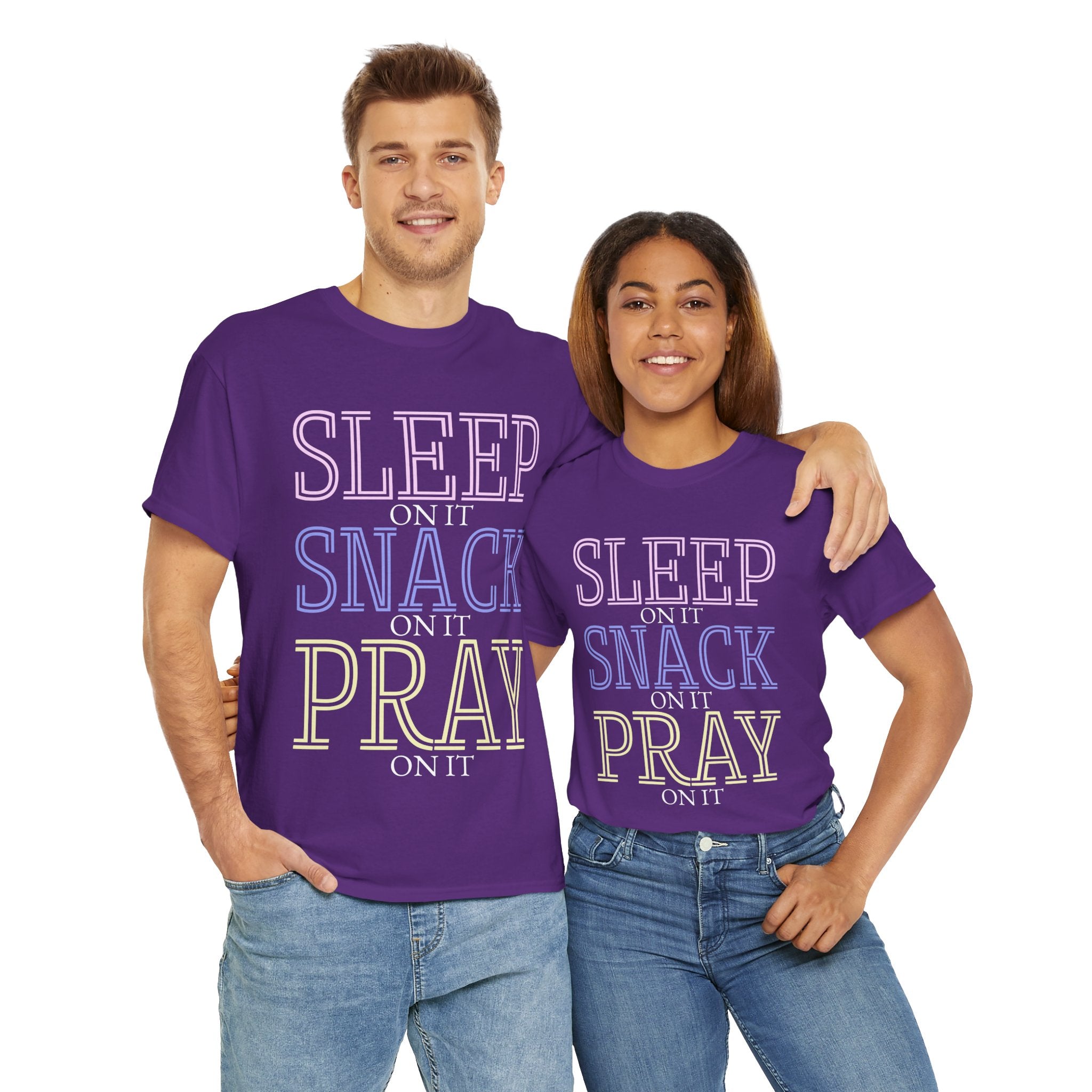 Sleep, Snack, Pray Unisex Tee - Casual Cotton Shirt for Comfort Lovers, Great for Relaxing, Gifts, Everyday Wear, Self-Care