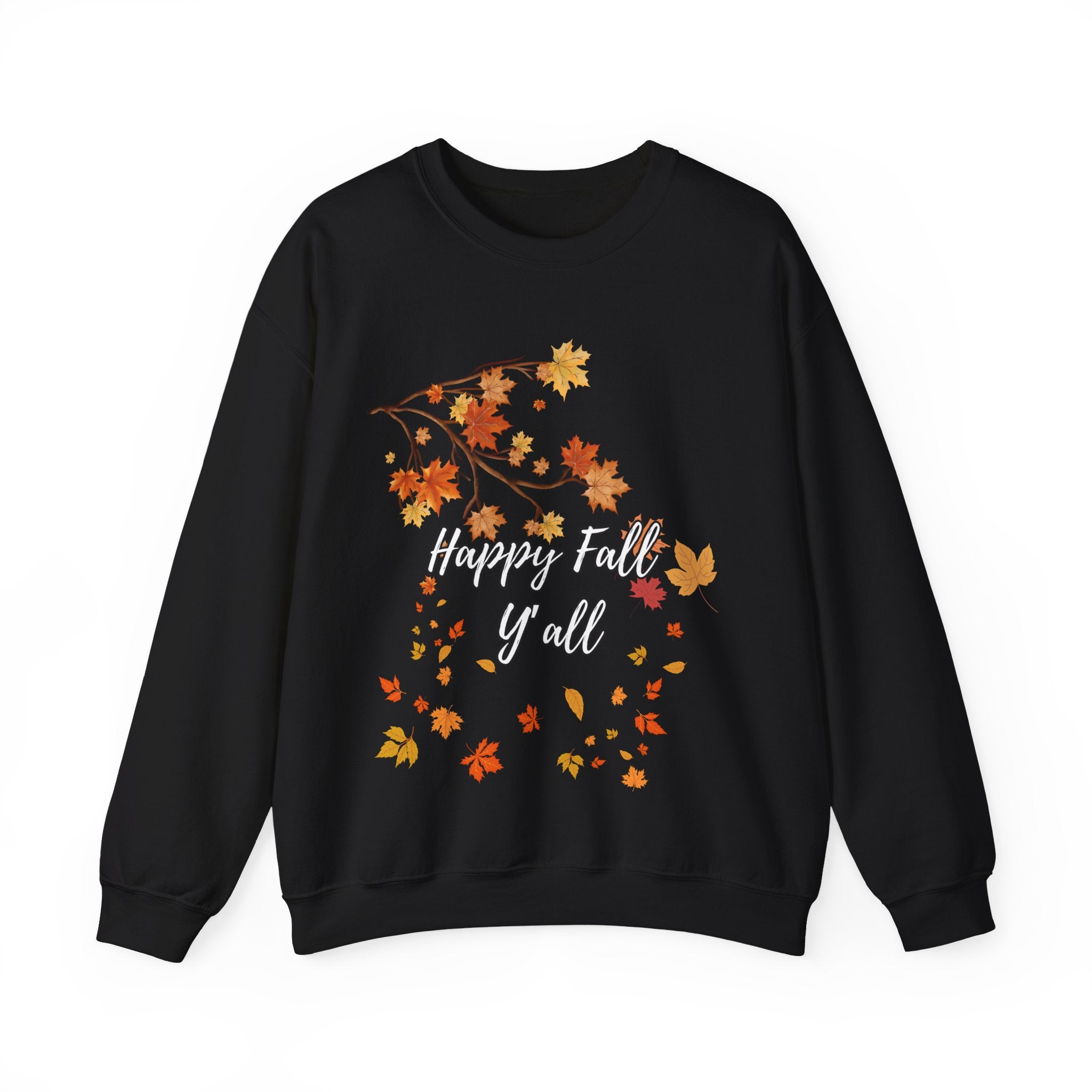 Autumn Leaves Sweatshirt, Happy Fall Y'all Crewneck, Cozy Fall Apparel, Thanksgiving Gift, Seasonal Fashion