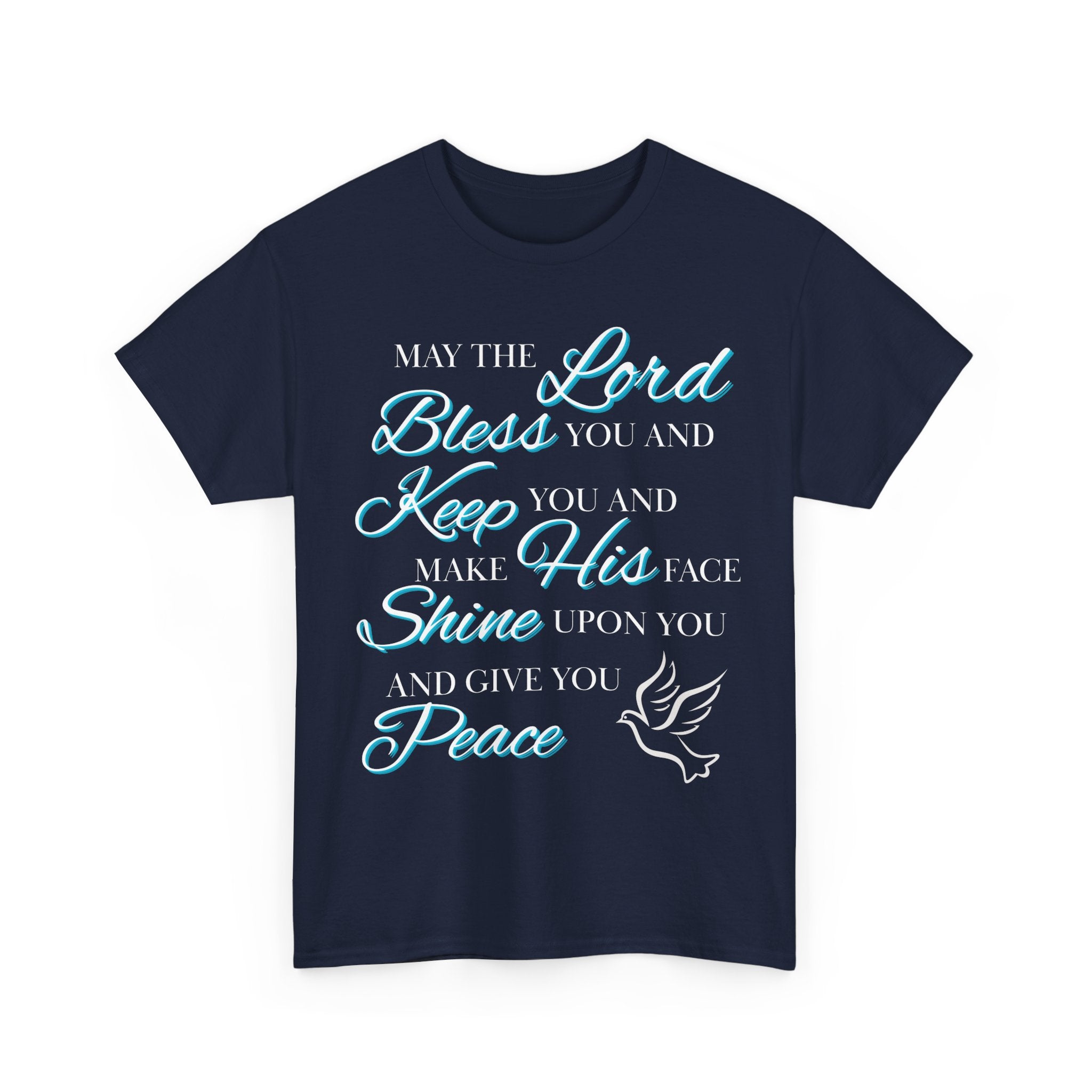 May The Lord Bless You and Keep You Faith-Inspired Unisex Heavy Cotton Tee, Inspirational Graphic Shirt, Christian Gift, Casual Wear, Spiritual Comfort, Religious Apparel