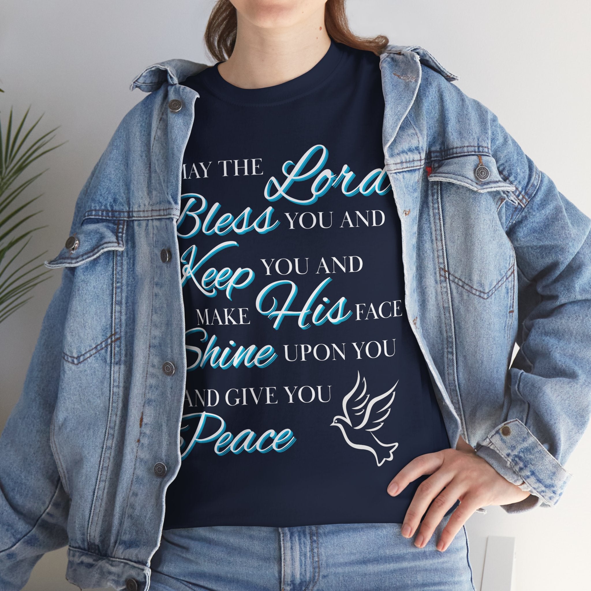 May The Lord Bless You and Keep You Faith-Inspired Unisex Heavy Cotton Tee, Inspirational Graphic Shirt, Christian Gift, Casual Wear, Spiritual Comfort, Religious Apparel