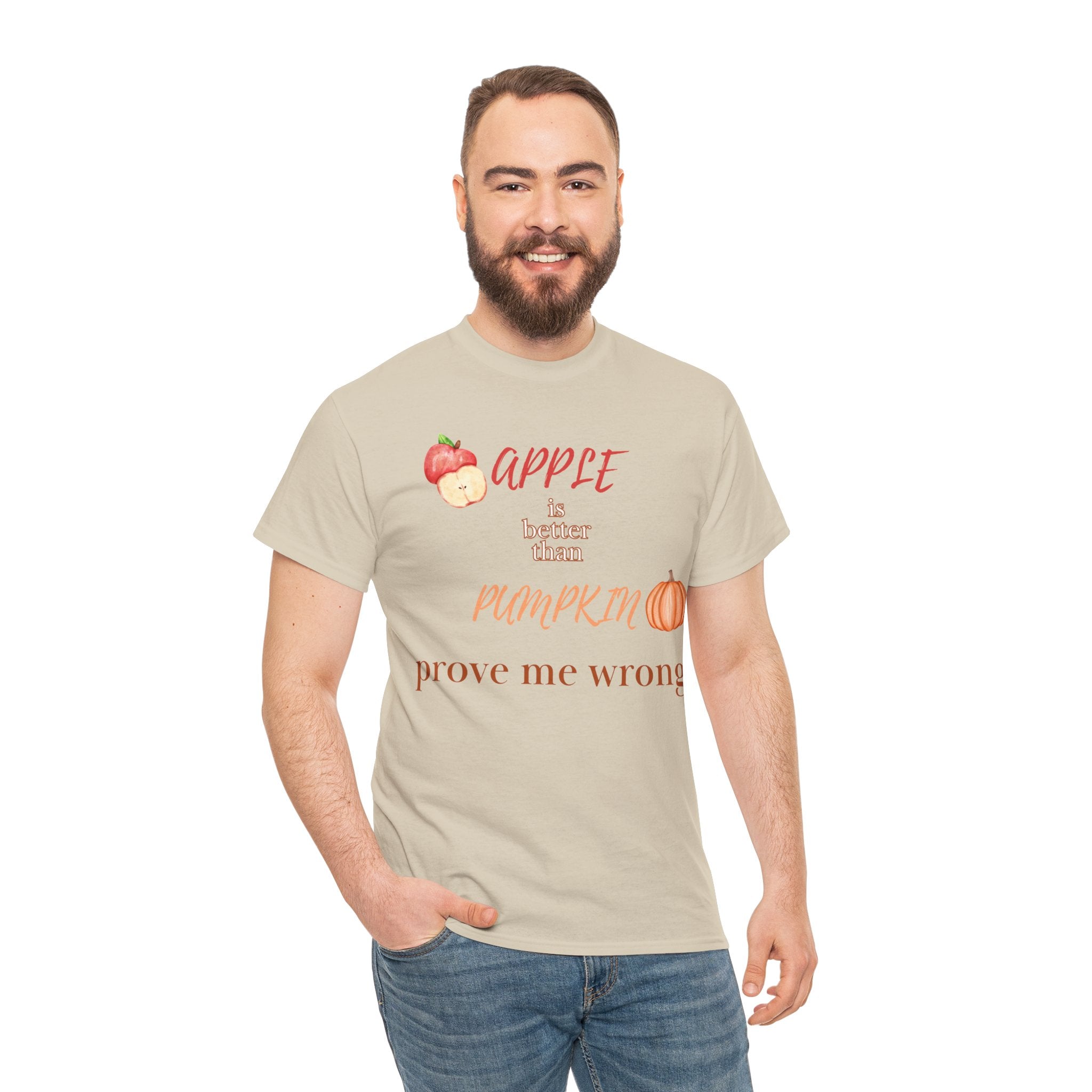 Apple Better Than Pumpkin Tee, Funny Autumn T-Shirt, Casual Halloween Shirt, Fall Holiday Apparel, Gift for Friends