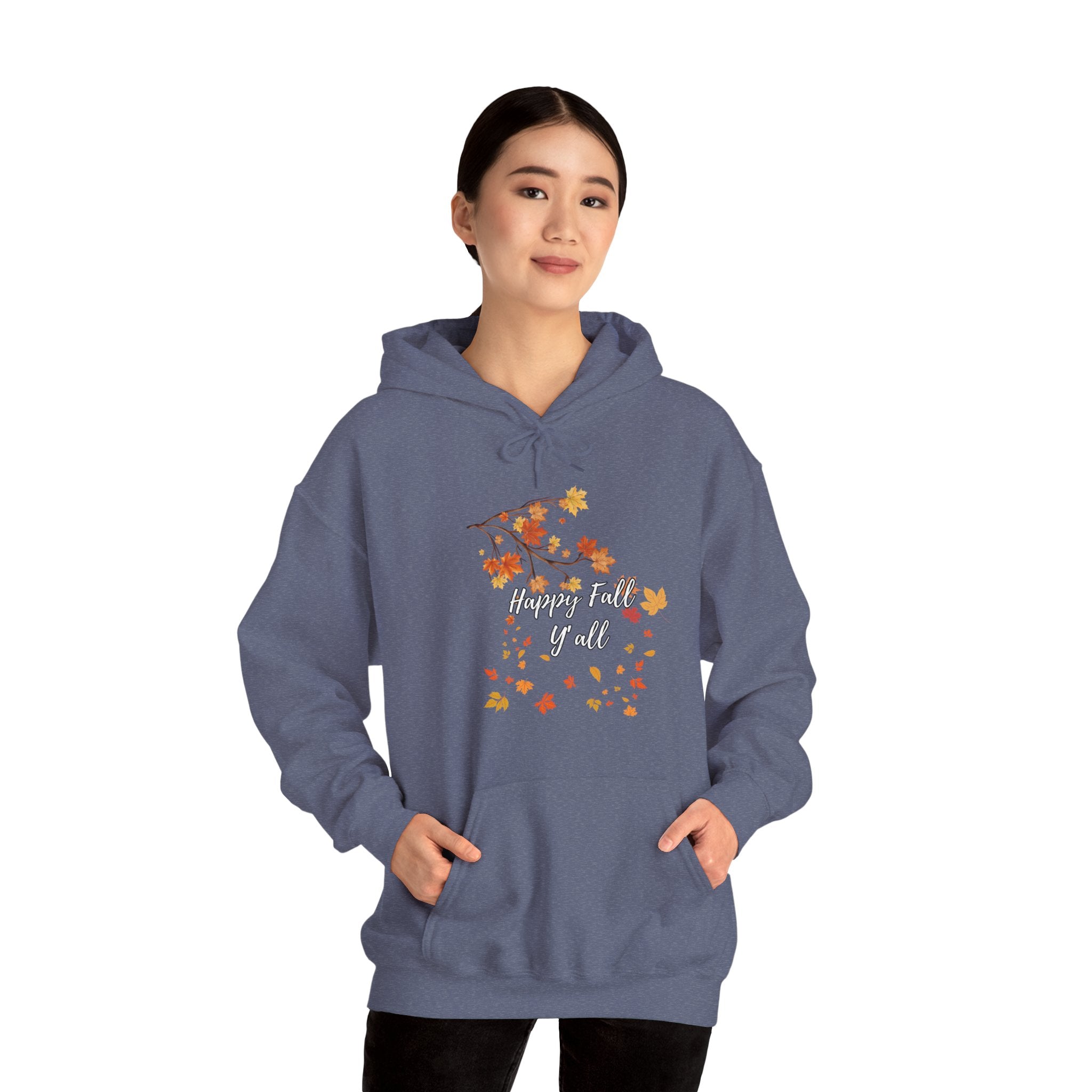 Happy Fall Y'all Hoodie - Cozy Unisex Sweatshirt for Autumn, Thanksgiving Gift, Seasonal Wear, Fall Fashion, Leaf Design