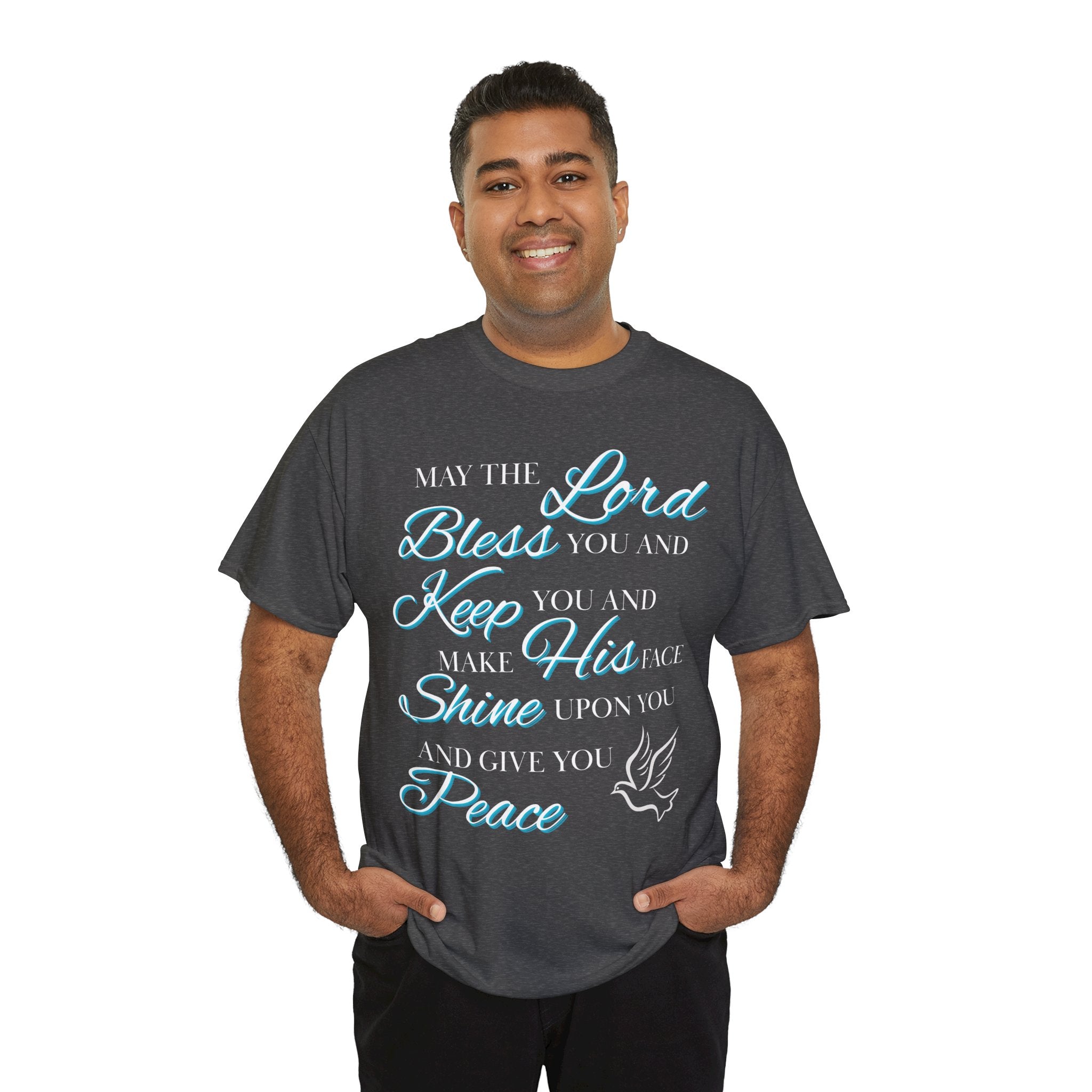 May The Lord Bless You and Keep You Faith-Inspired Unisex Heavy Cotton Tee, Inspirational Graphic Shirt, Christian Gift, Casual Wear, Spiritual Comfort, Religious Apparel