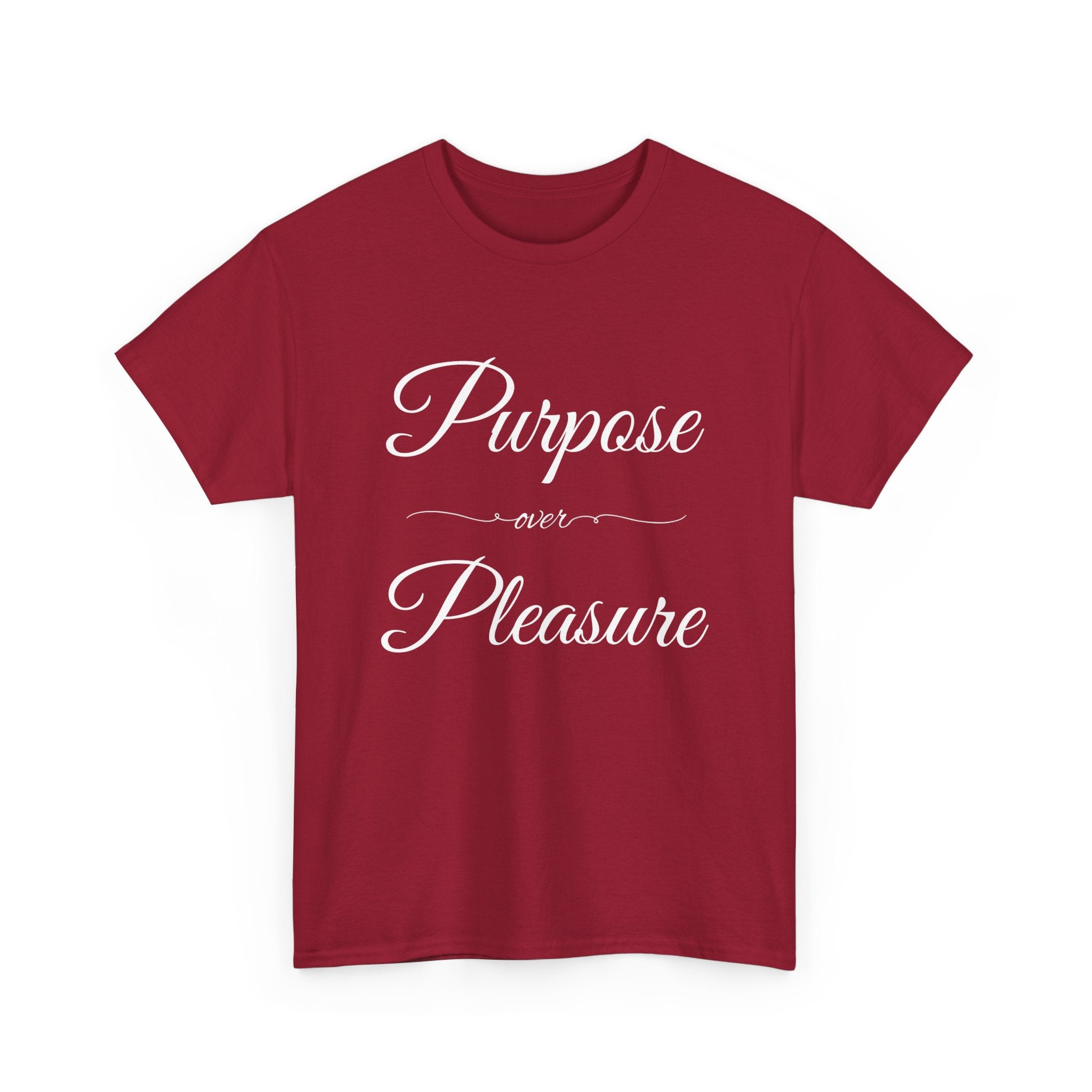 Purpose Over Pleasure Unisex Heavy Cotton Tee, Casual Wear, Gifts for Her, Birthday Present, Motivational T-Shirt, Everyday Comfort