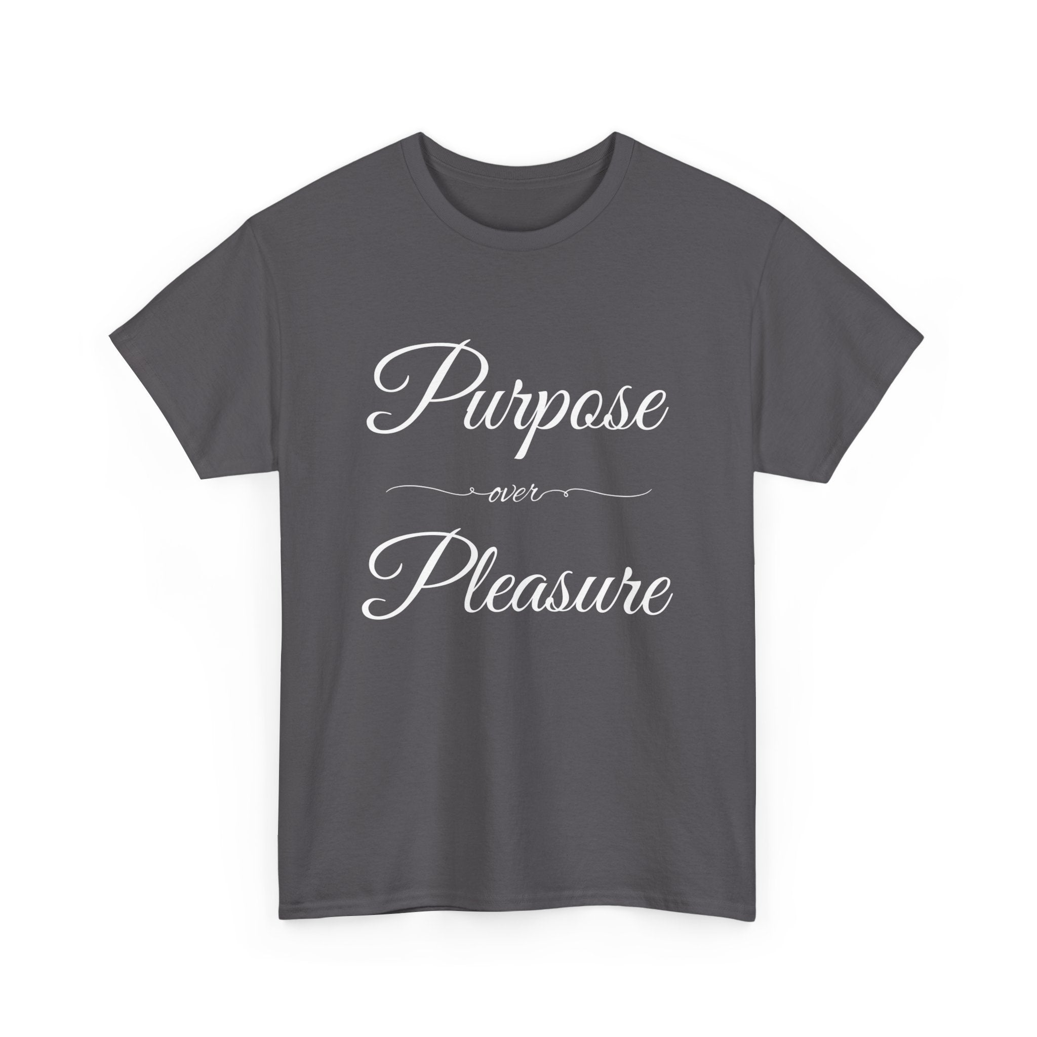 Purpose Over Pleasure Unisex Heavy Cotton Tee, Casual Wear, Gifts for Her, Birthday Present, Motivational T-Shirt, Everyday Comfort