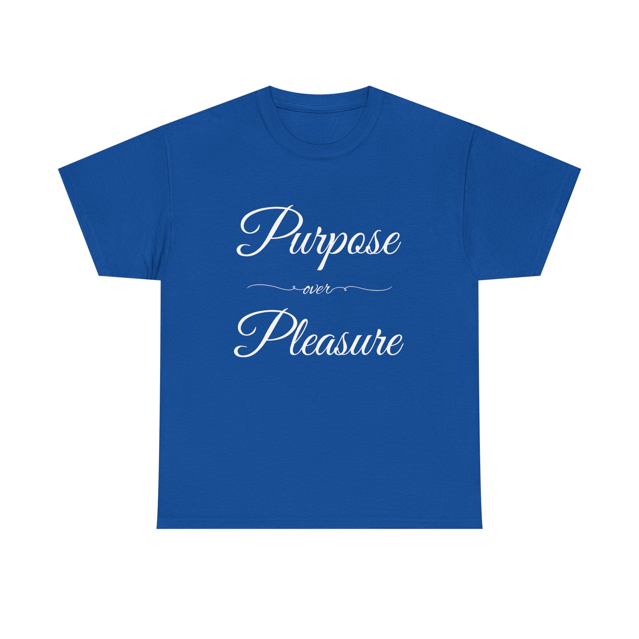 Purpose Over Pleasure Unisex Heavy Cotton Tee, Casual Wear, Gifts for Her, Birthday Present, Motivational T-Shirt, Everyday Comfort