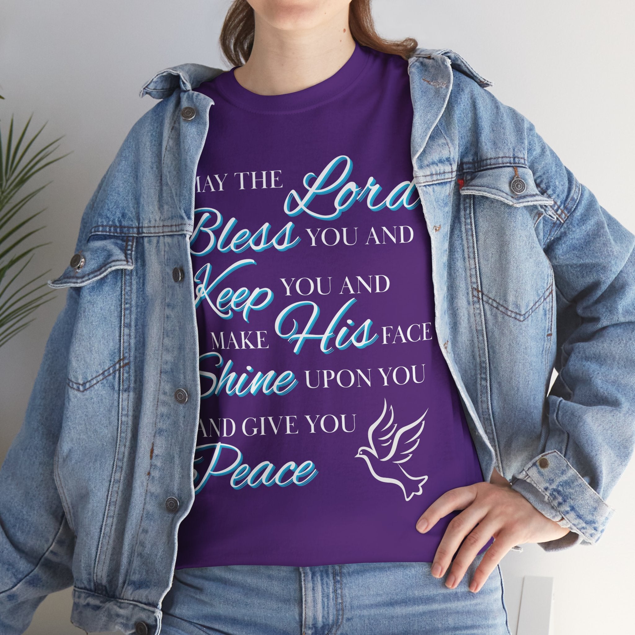 May The Lord Bless You and Keep You Faith-Inspired Unisex Heavy Cotton Tee, Inspirational Graphic Shirt, Christian Gift, Casual Wear, Spiritual Comfort, Religious Apparel
