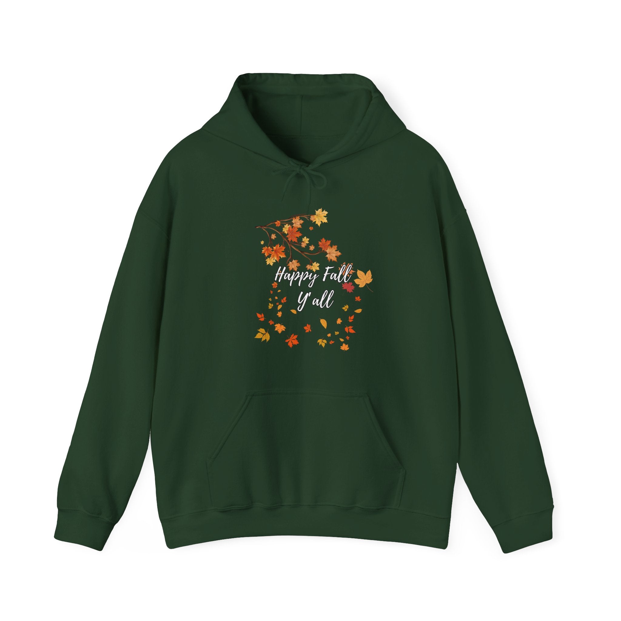 Happy Fall Y'all Hoodie - Cozy Unisex Sweatshirt for Autumn, Thanksgiving Gift, Seasonal Wear, Fall Fashion, Leaf Design