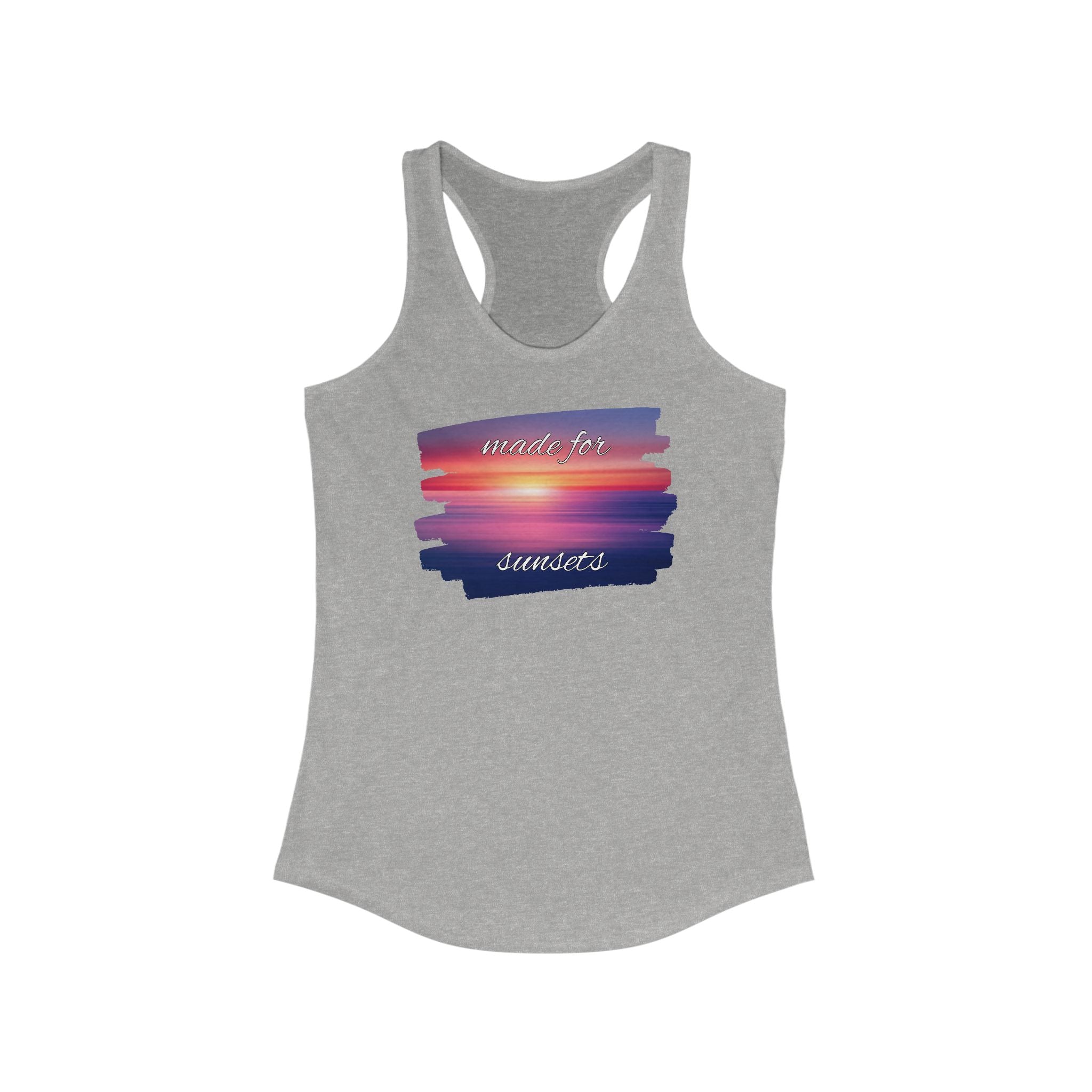 Sunset Vibes Racerback Tank | Summer Wear, Beach Tank, Casual Top, Gift for Her, Vacation Outfit