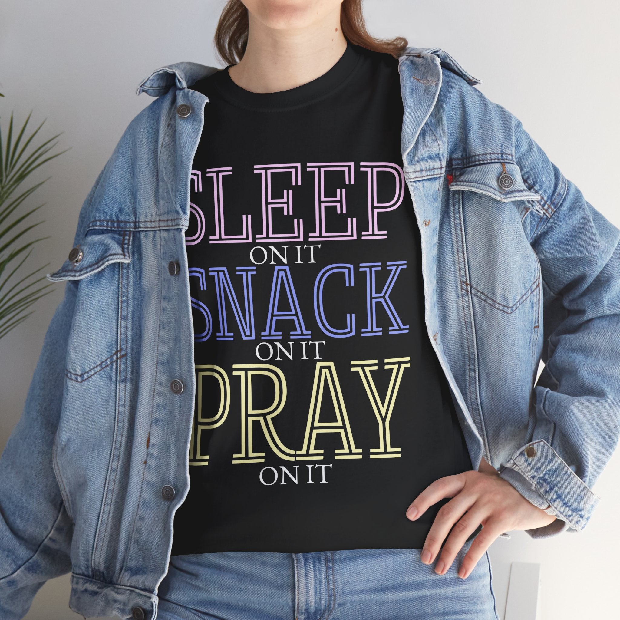 Sleep, Snack, Pray Unisex Tee - Casual Cotton Shirt for Comfort Lovers, Great for Relaxing, Gifts, Everyday Wear, Self-Care