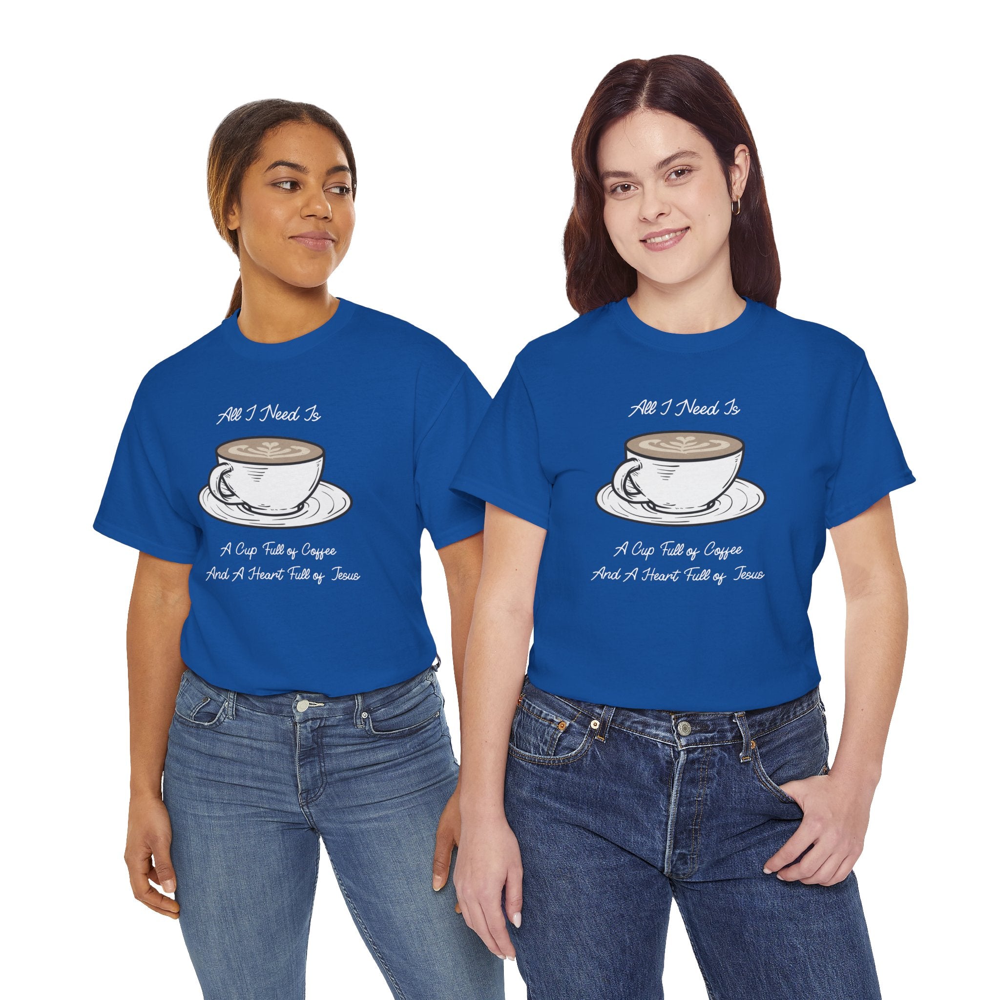 Unisex Heavy Cotton Tee with Coffee and Faith Design - Perfect for Coffee Lovers, Christians, Gifts, Casual Wear, and Everyday Comfort