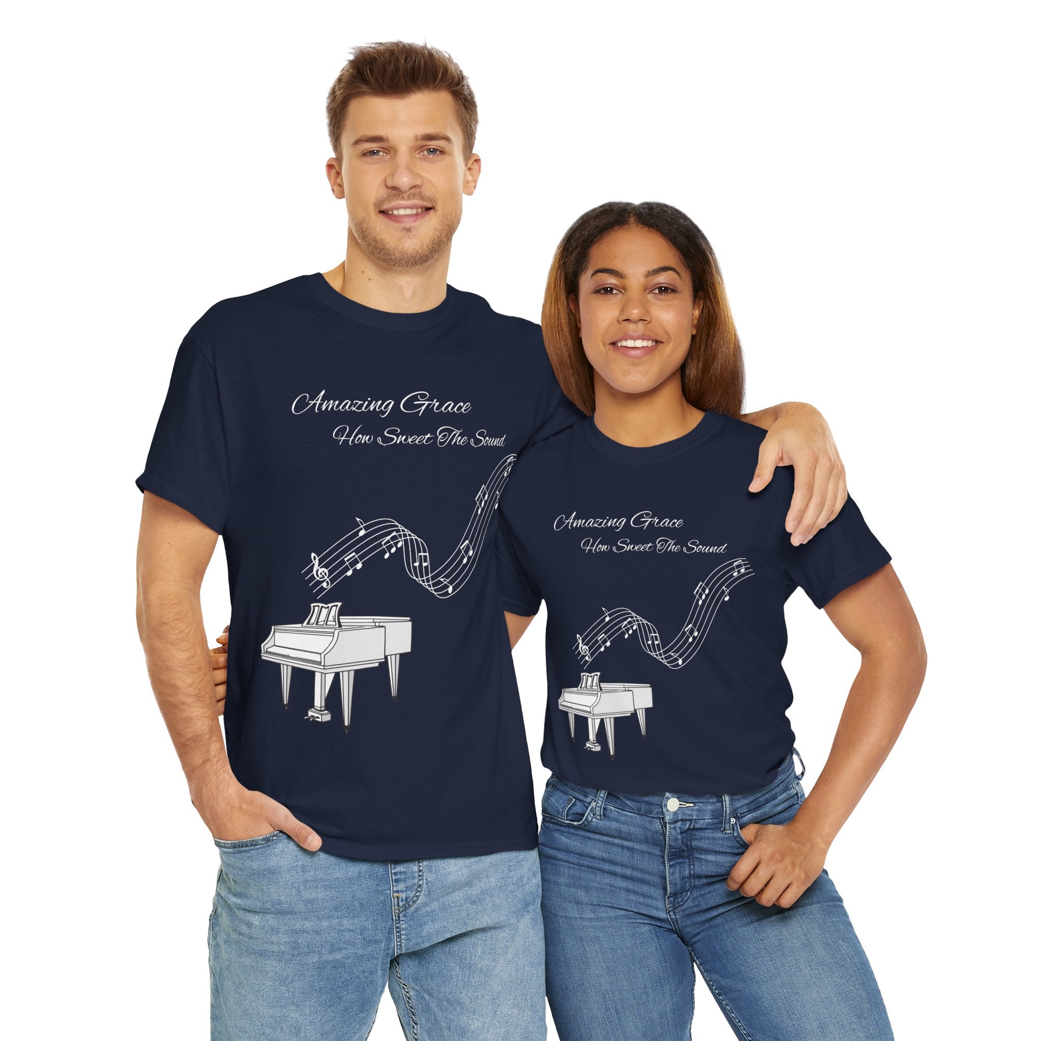 Music Lover's Unisex Tee - Amazing Grace Design, Perfect Gift for Musicians, Casual Wear, Music Event Shirt, Piano Lovers Top