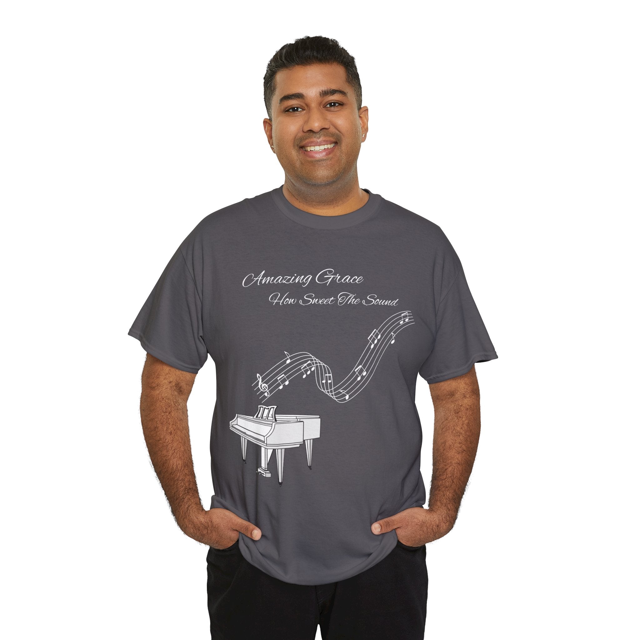 Music Lover's Unisex Tee - Amazing Grace Design, Perfect Gift for Musicians, Casual Wear, Music Event Shirt, Piano Lovers Top